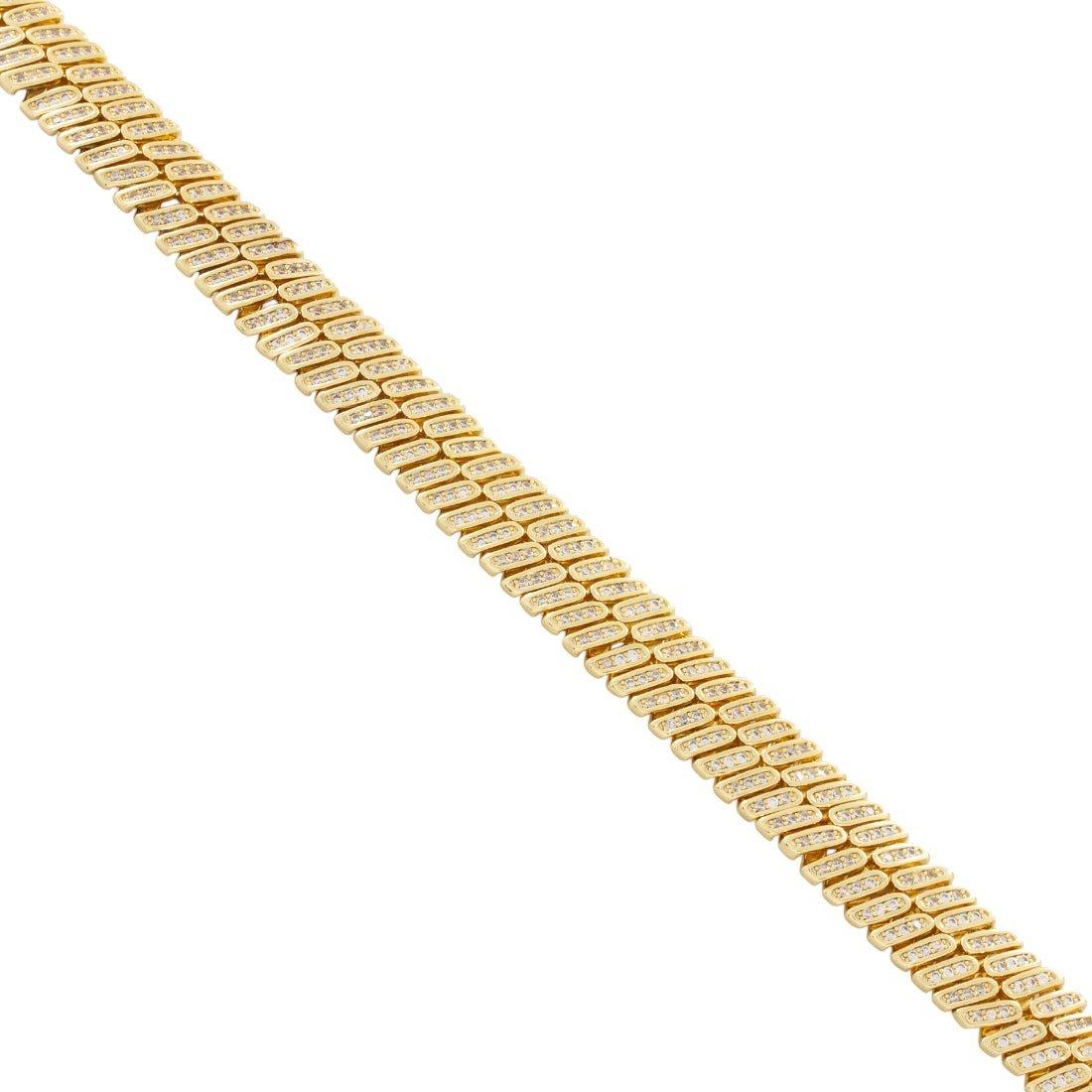 King Ice 12mm Iced Herringbone Chain - Gold - GOLD