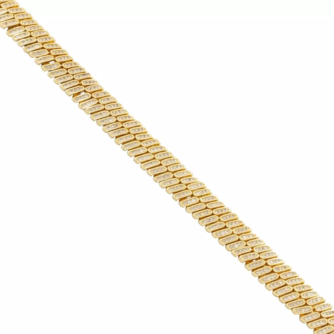 King Ice 12mm Iced Herringbone Chain - Gold - GOLD