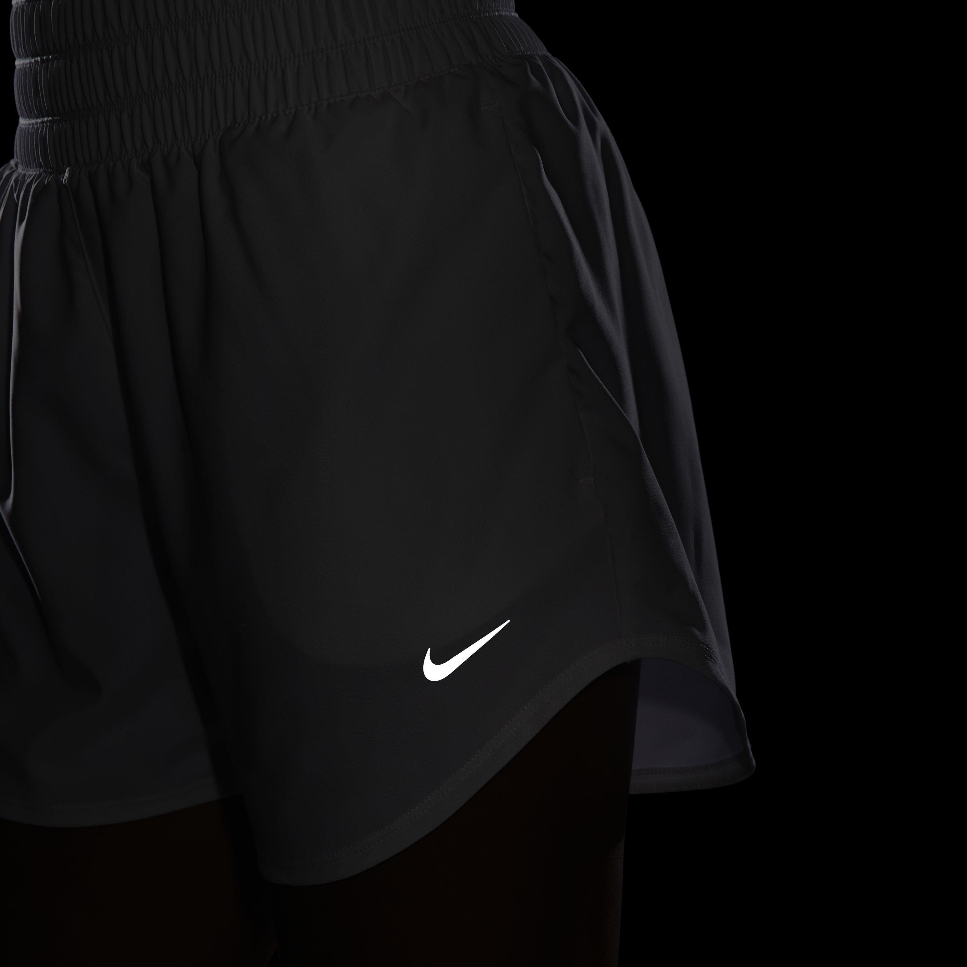 Nike Women's One Dri-FIT Ultra HW 3" Brief-Lined Shorts - BLUE Thumbnail View 6