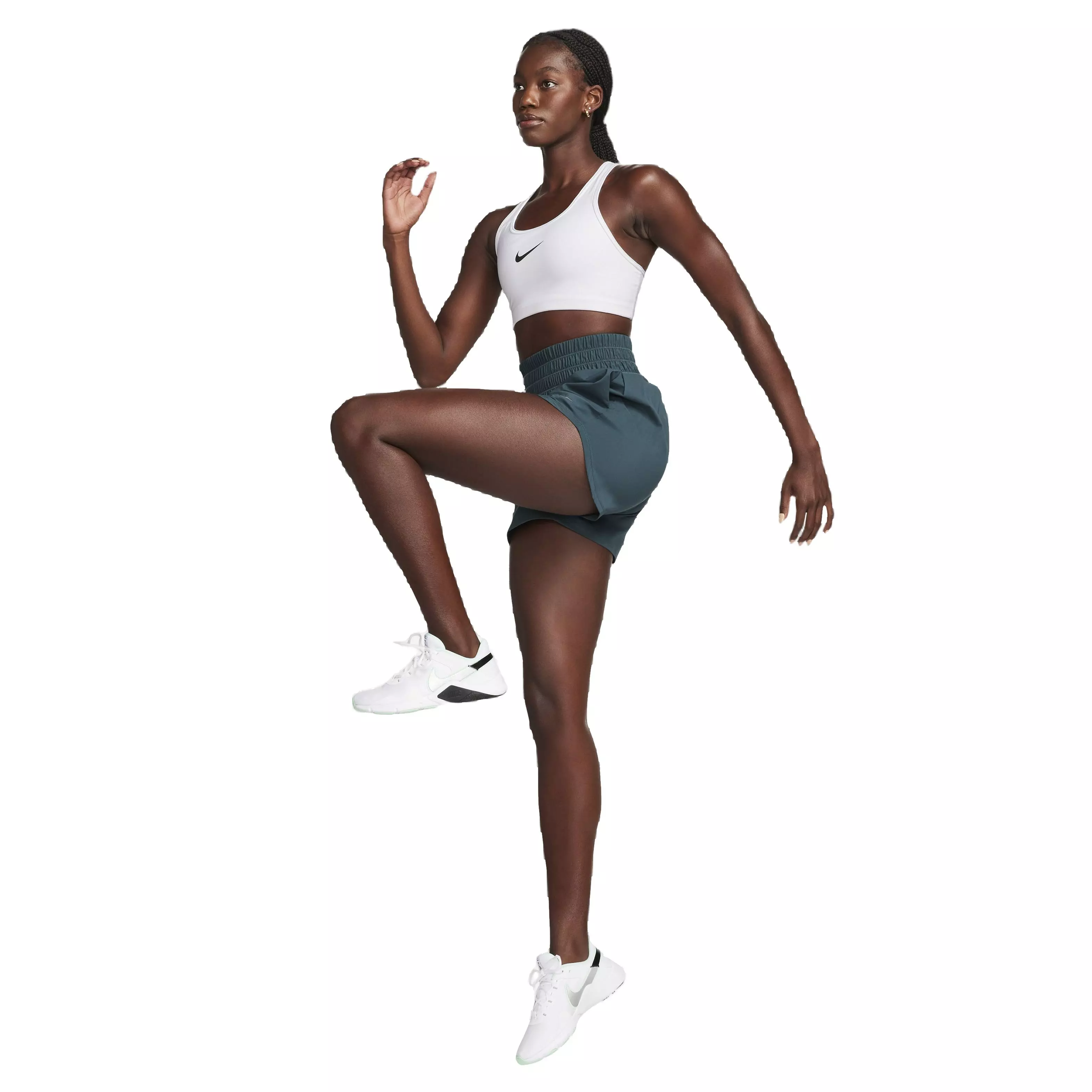 Nike Women's One Dri-FIT Ultra HW 3" Brief-Lined Shorts - DK GREEN