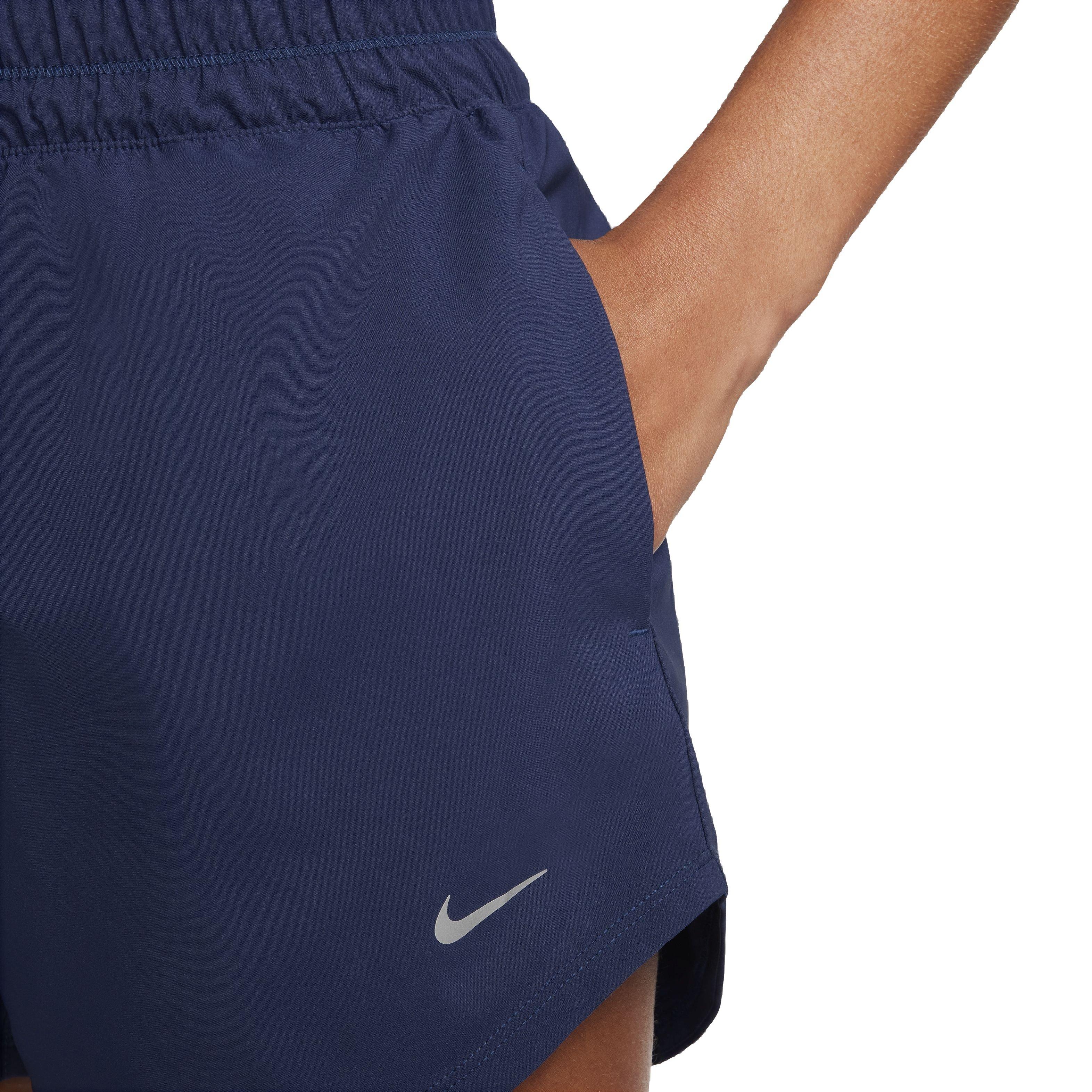 Nike Women's One Dri-FIT Ultra HW 3" Brief-Lined Shorts - NAVY Thumbnail View 3