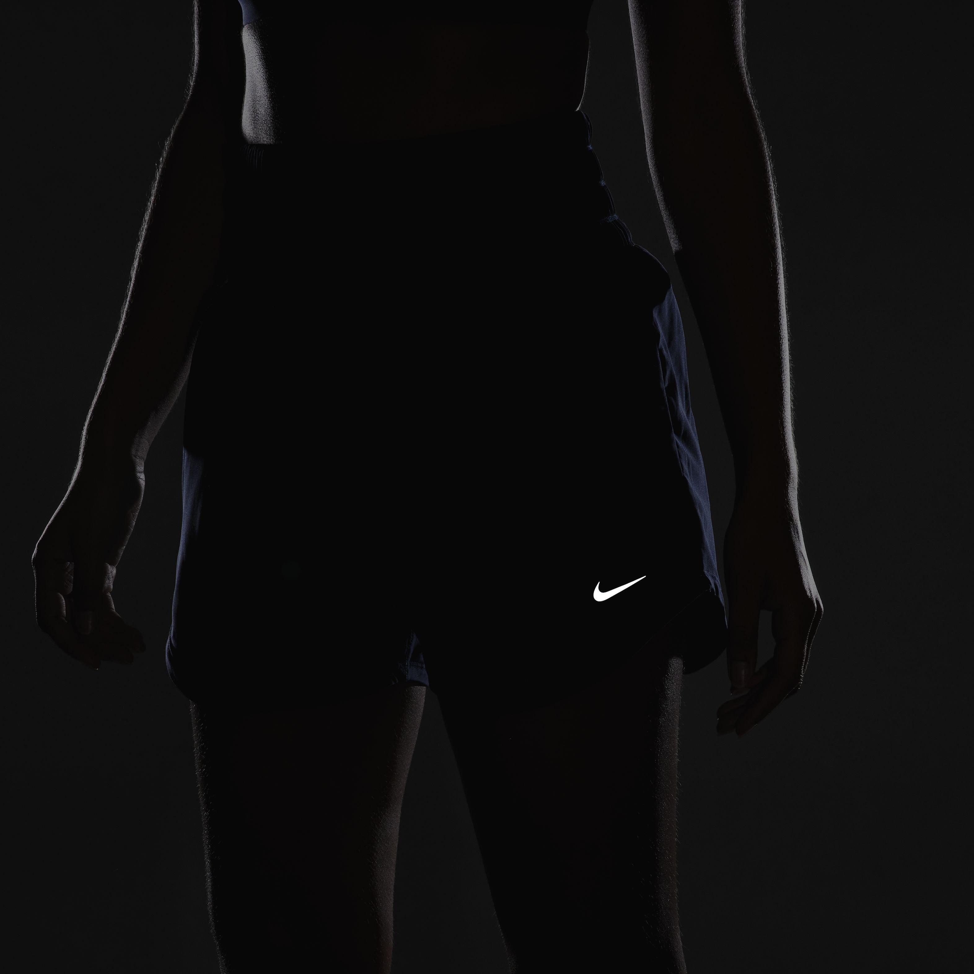 Nike Women's One Dri-FIT Ultra HW 3" Brief-Lined Shorts - NAVY Thumbnail View 7