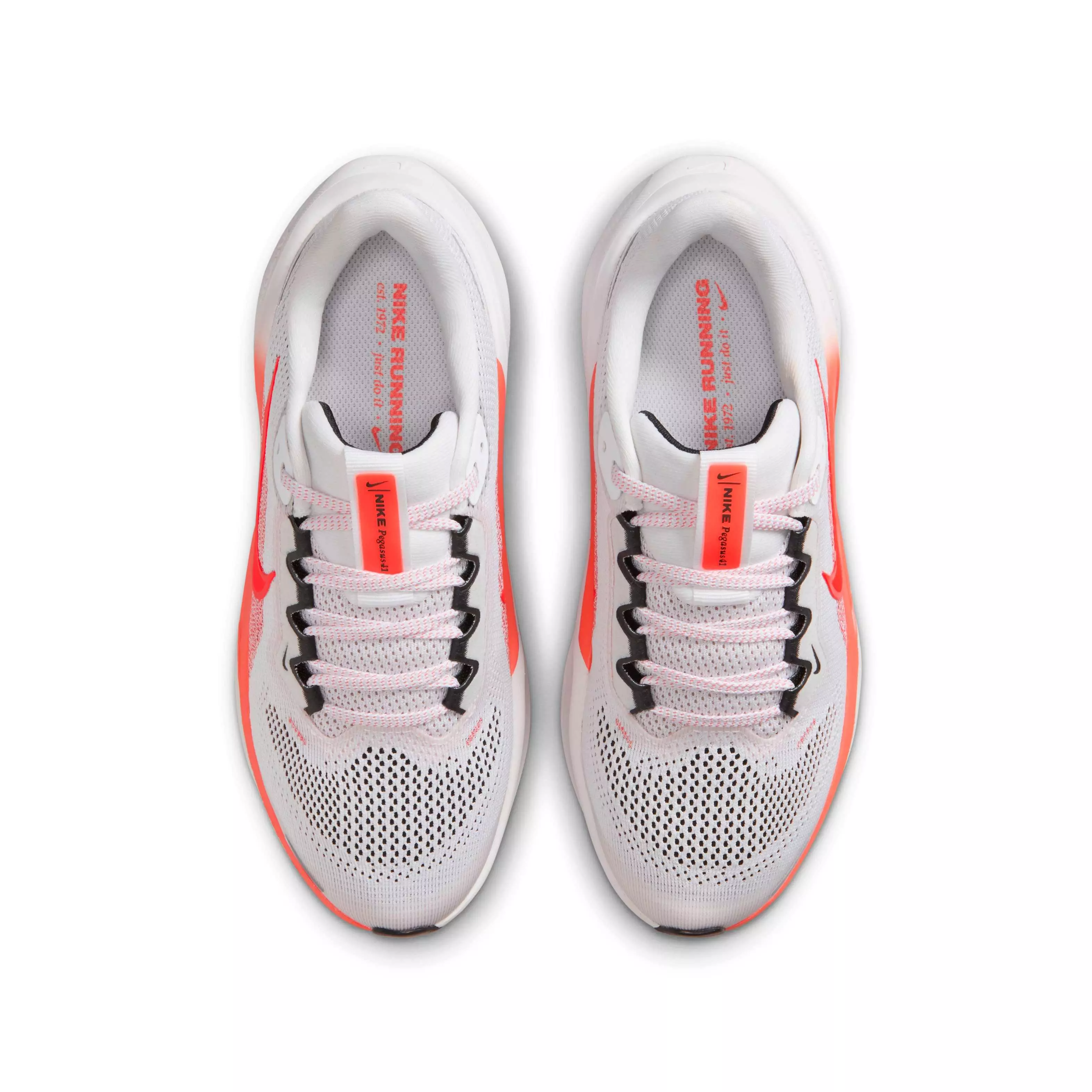 Nike Pegasus 41 "White/Magic Ember/Black/Bright Crimson" Grade School Boys' Running Shoe - WHITE/EMBER/BLACK/CRIMSON