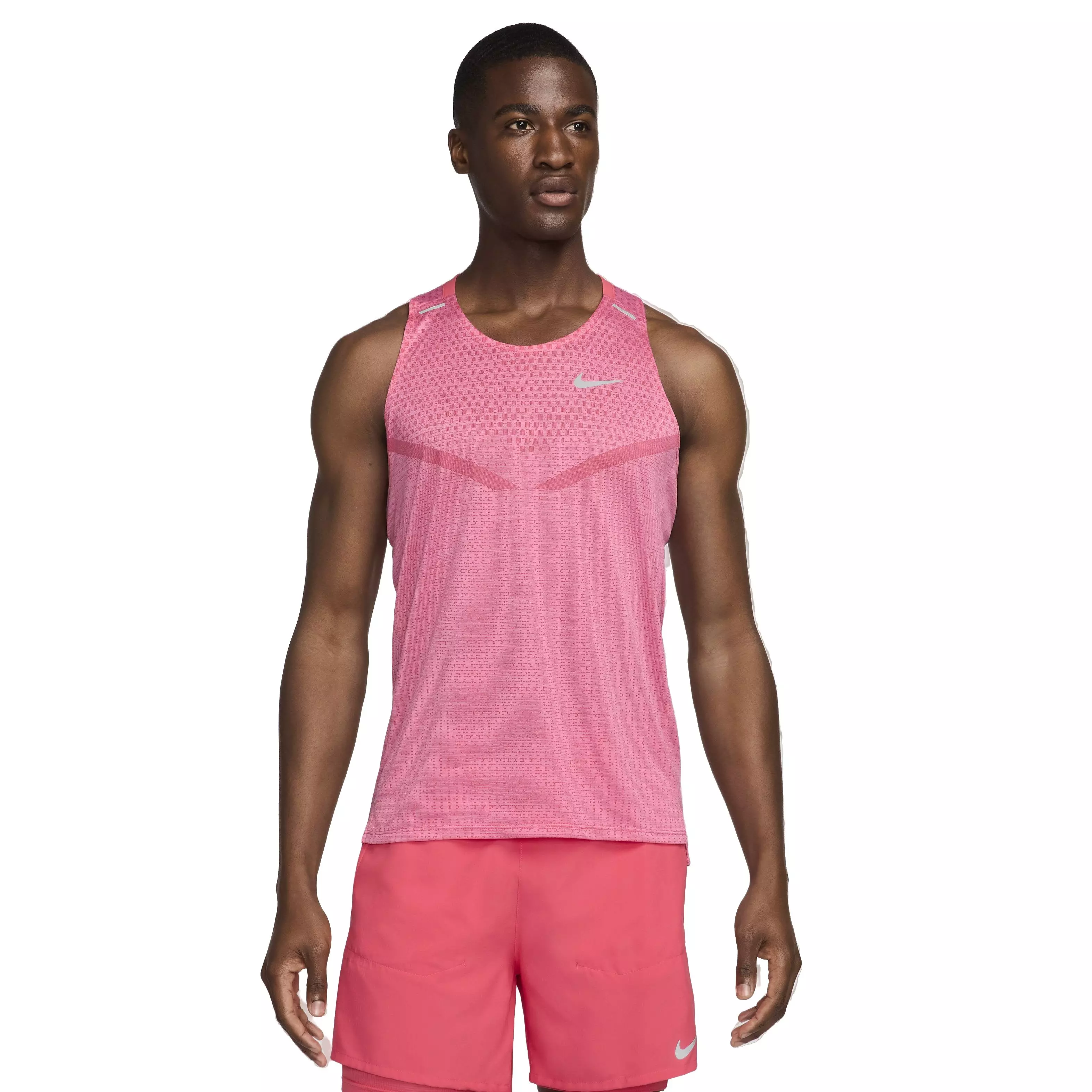 Nike Men's Dri-FIT ADV TechKnit Ultra Running Tank - Pink - PINK