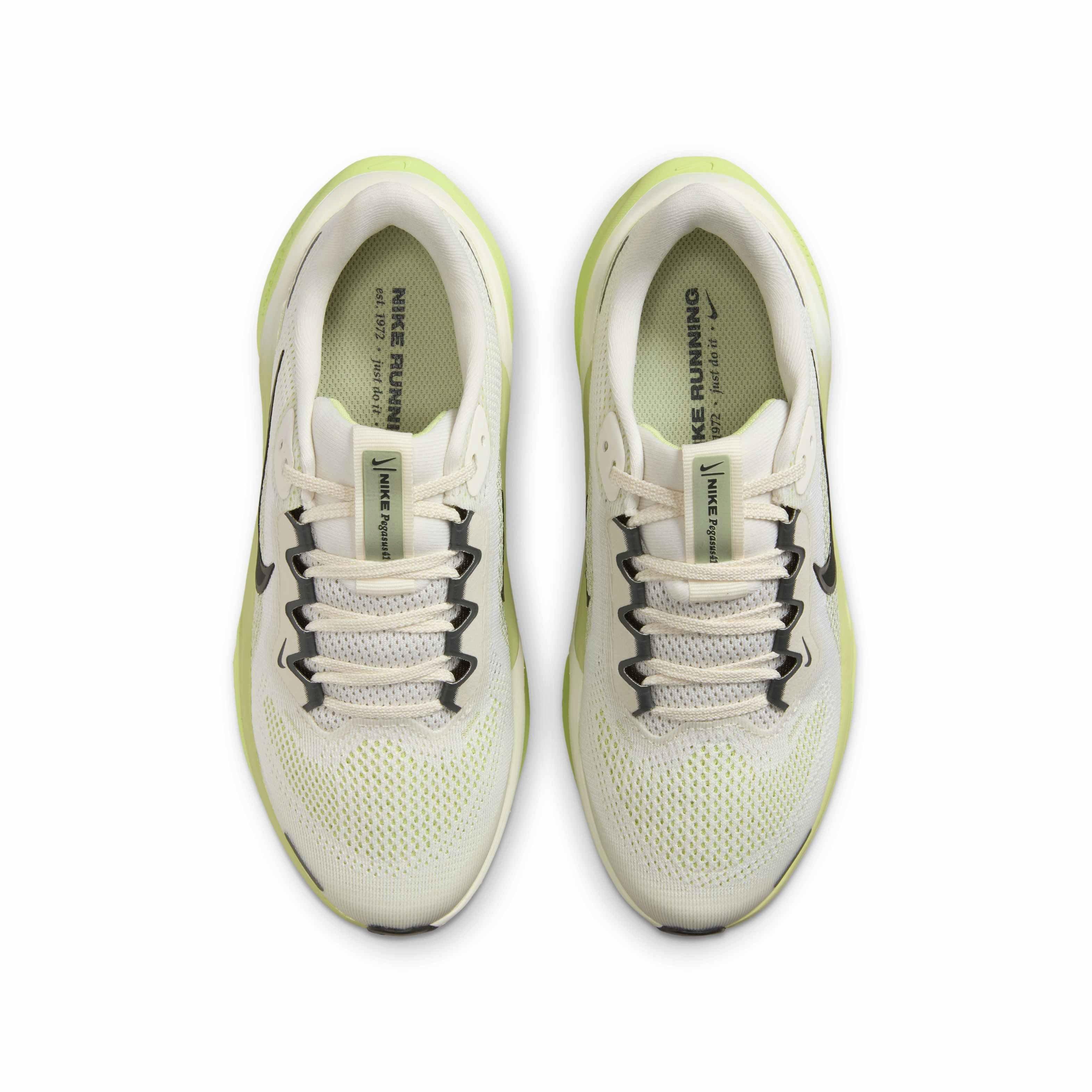 Nike Pegasus 41 Grade School Boys' "Pale Ivory/Limelight/Olive Aura/Sequoia" Running Shoe