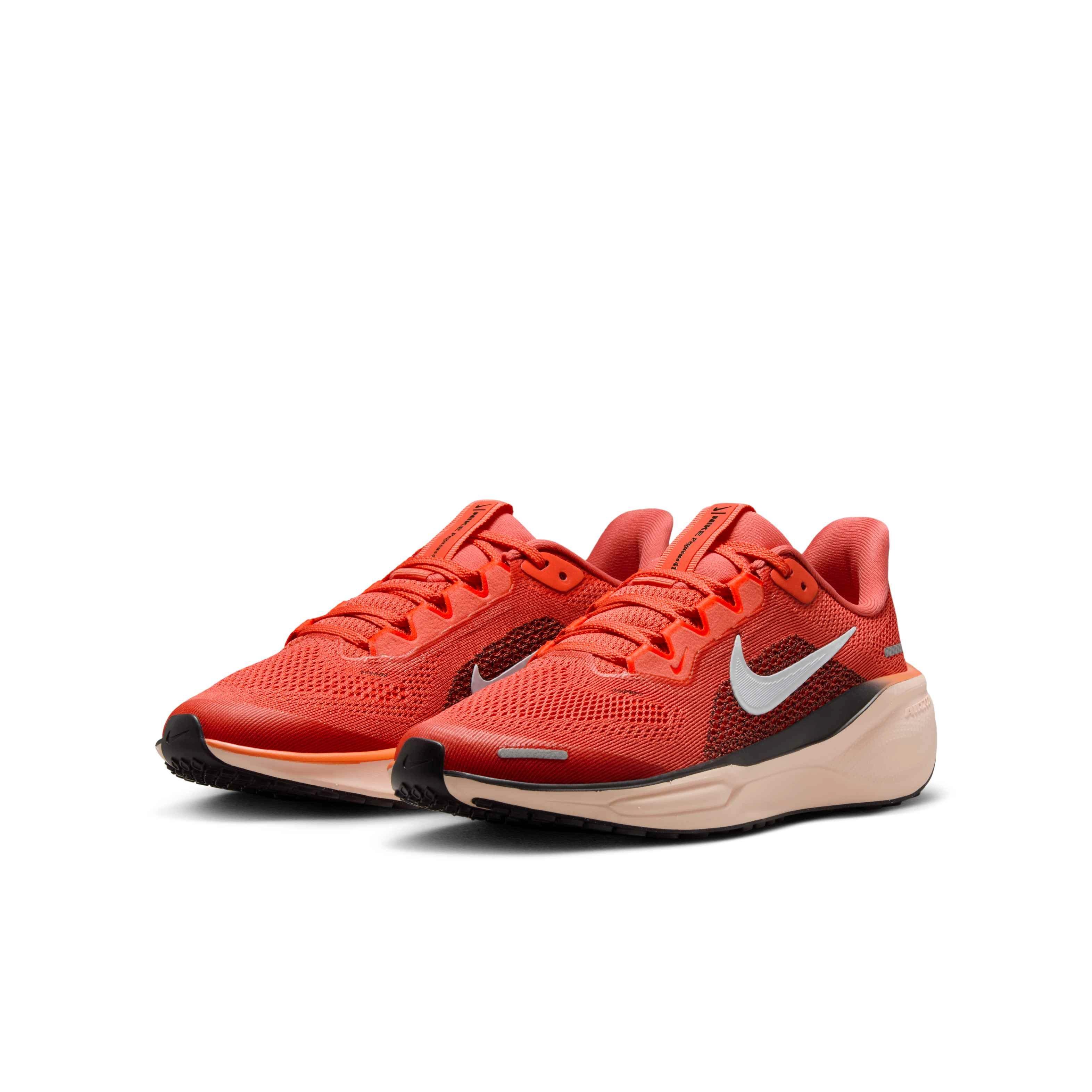 Nike Pegasus 41 Grade School Boys' "Magic Ember/Black/Washed Coral/White" Running Shoe