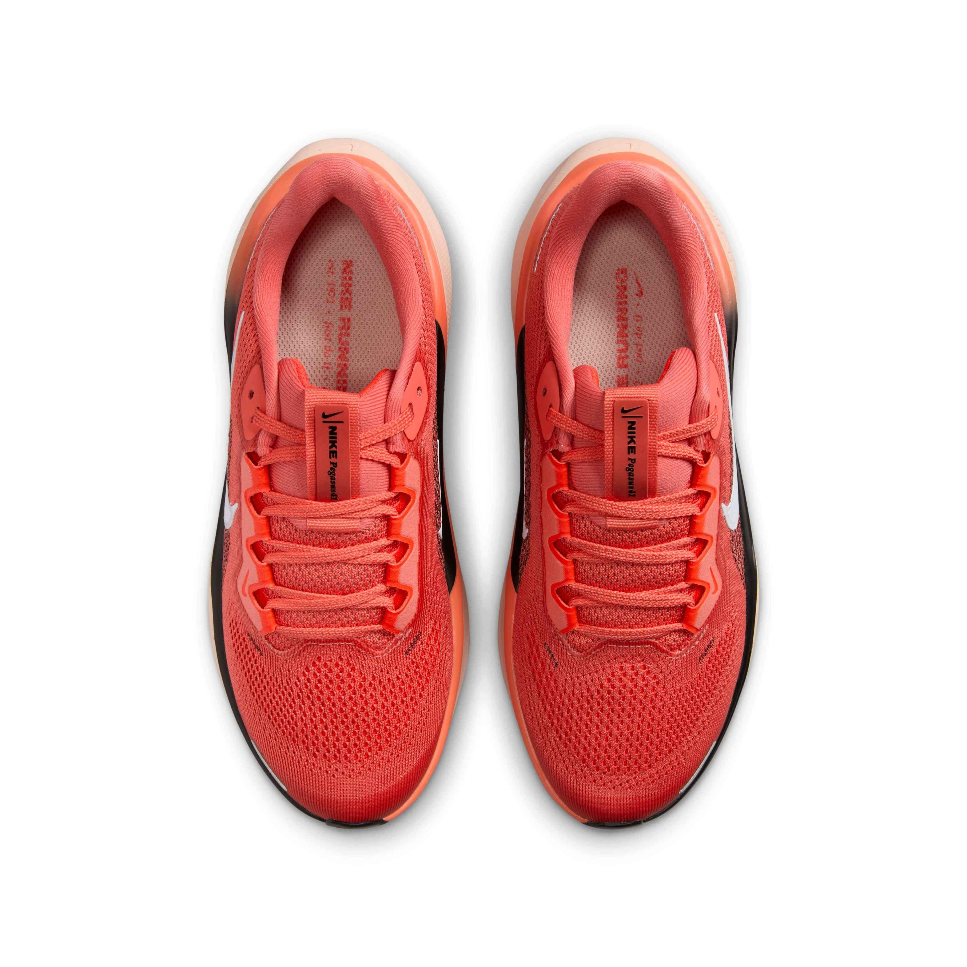 Nike Pegasus 41 Grade School Boys' "Magic Ember/Black/Washed Coral/White" Running Shoe