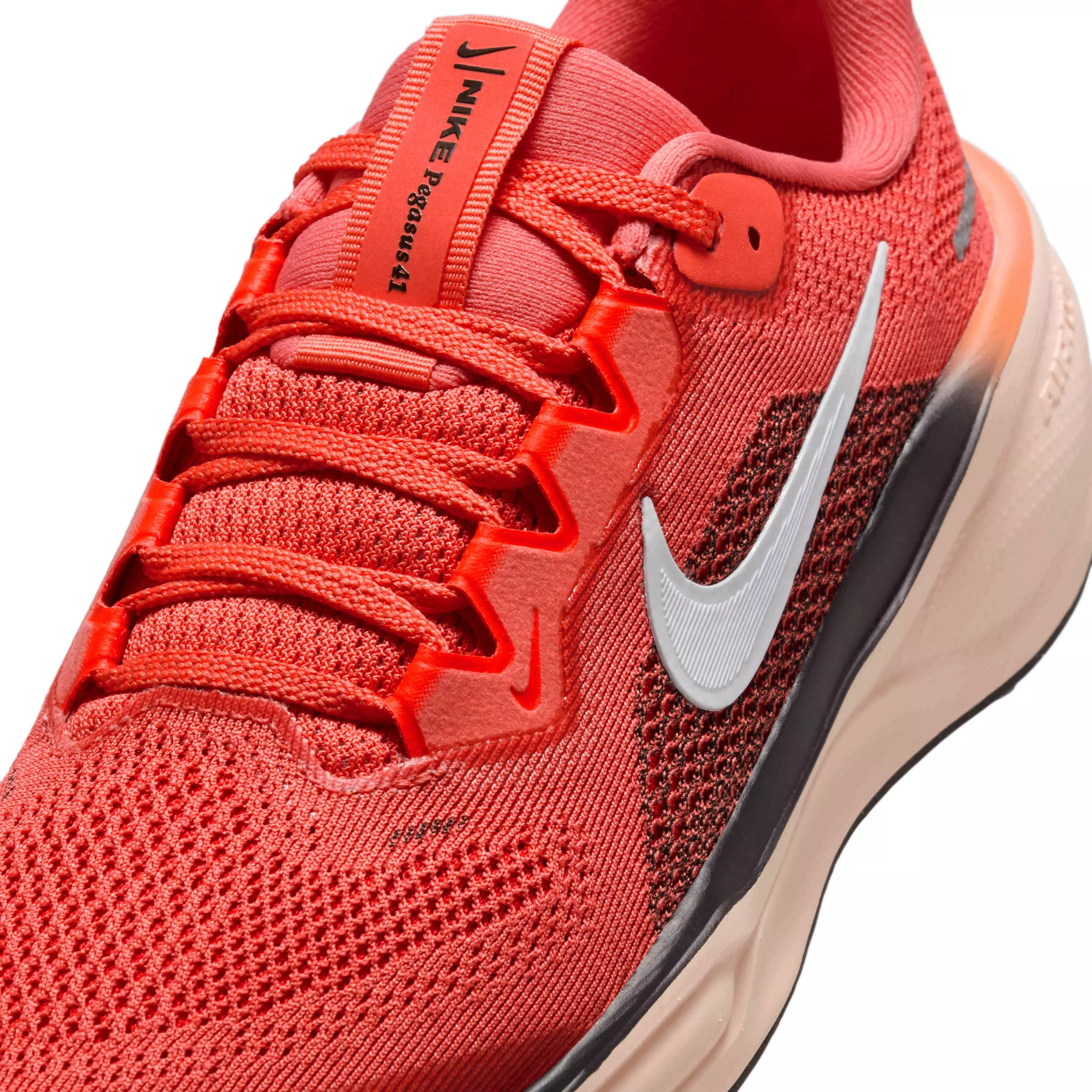 Nike Pegasus 41 "Magic Ember/Black/Washed Coral/White" Grade School Boys' Running Shoe - EMBER/BLACK/CORAL/WHITE