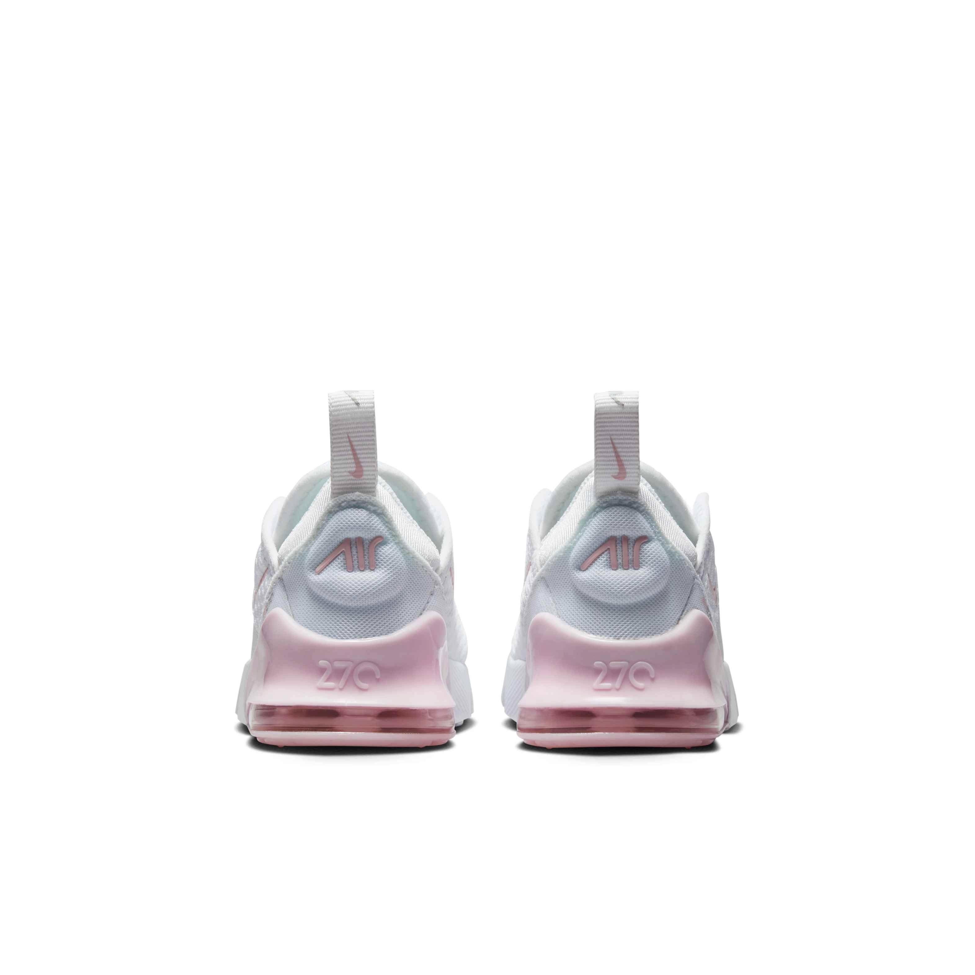 Nike Air Max 270 Infant Girls' "White/Light Smoke Grey/Pink Foam" Shoe