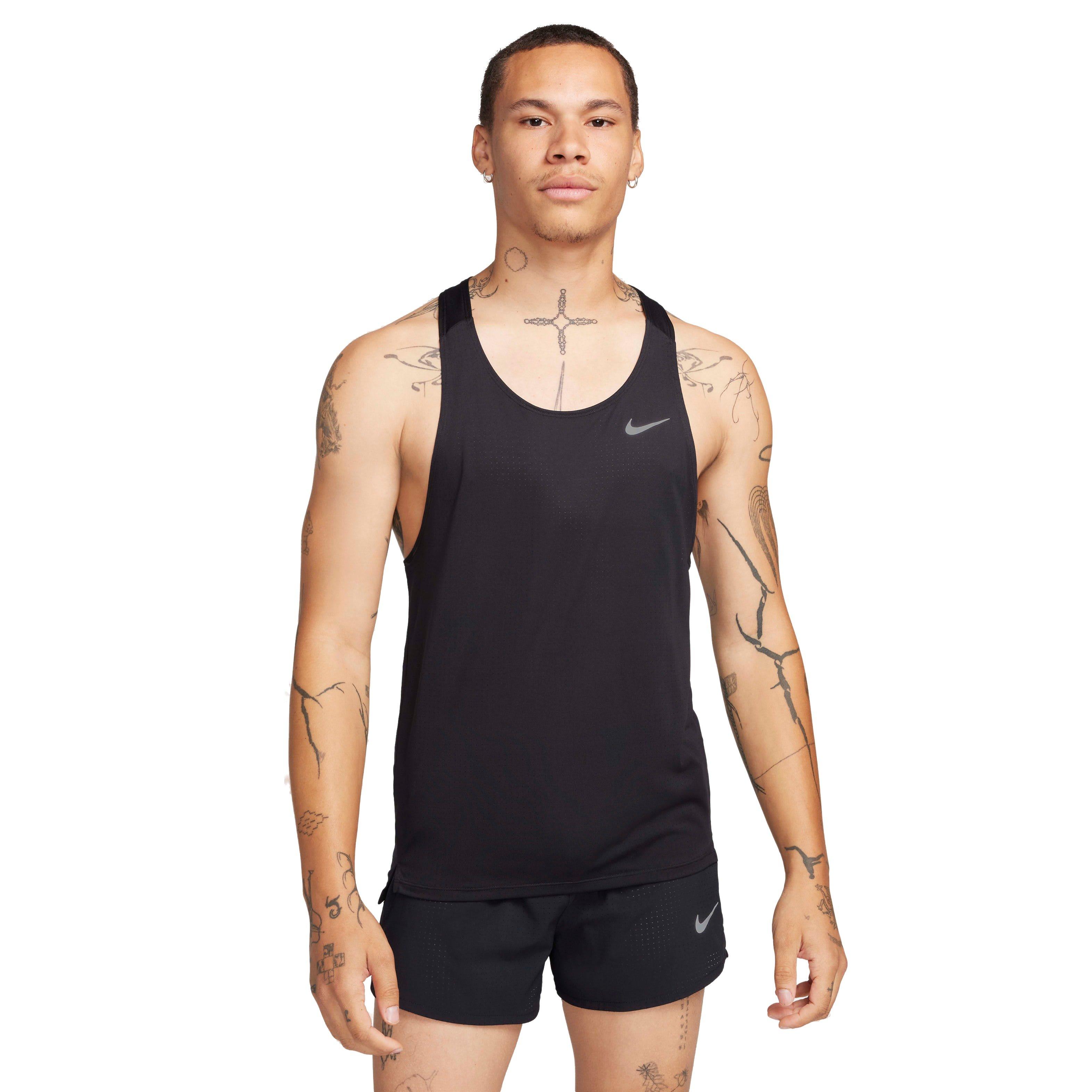 Nike Men's Fast Dri-FIT Running Singlet - BLACK Thumbnail View 1