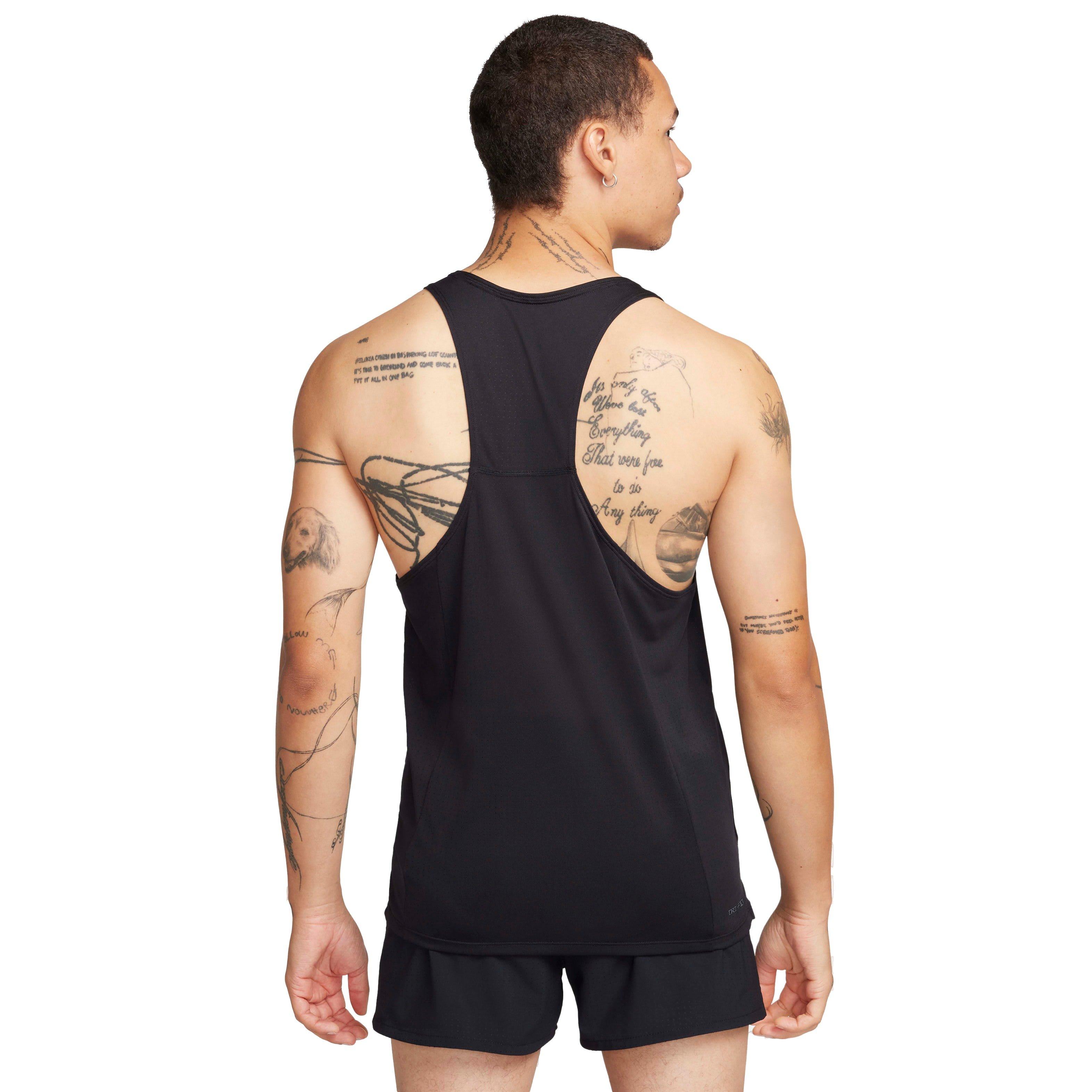 Nike Men's Fast Dri-FIT Running Singlet - BLACK Thumbnail View 2