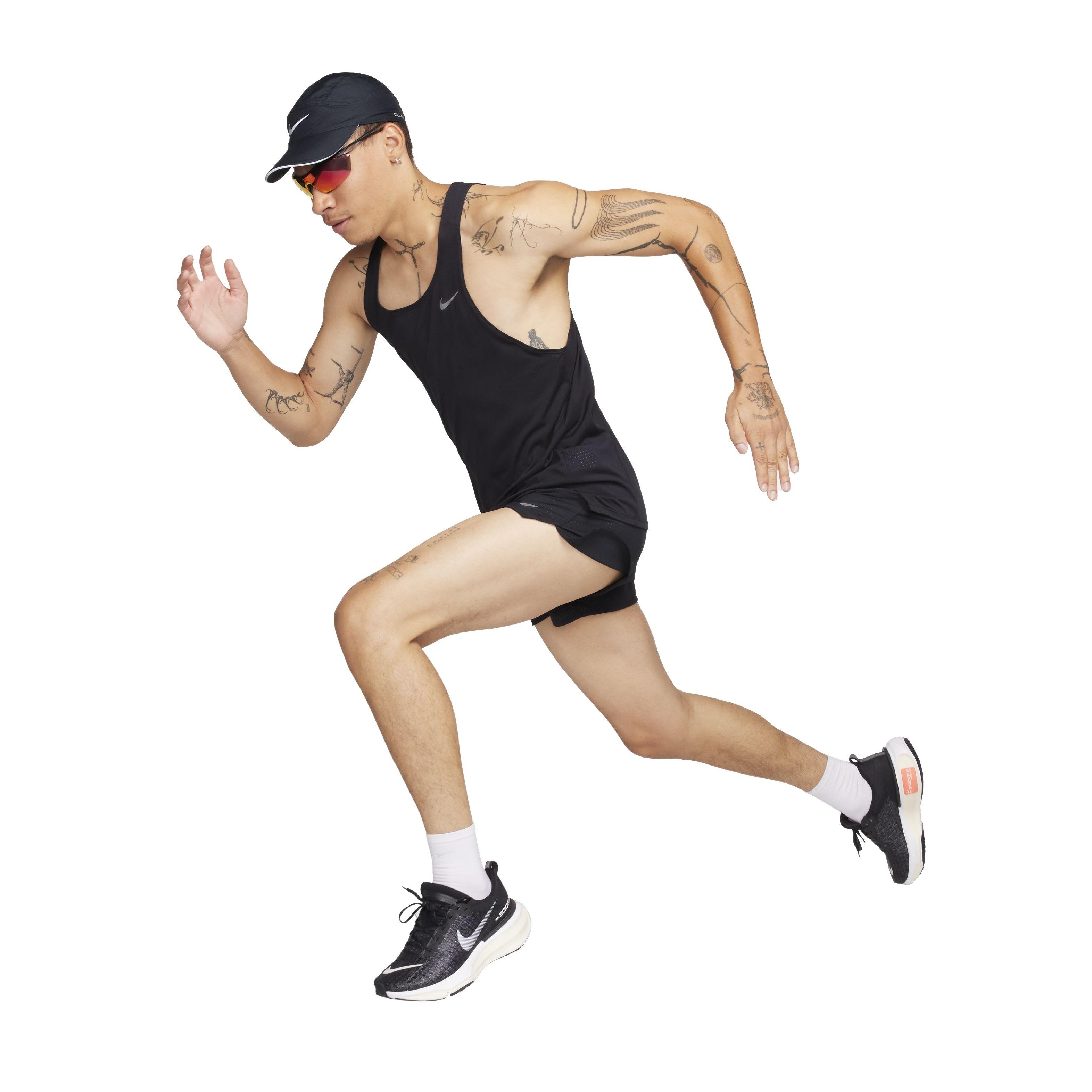 Nike Men's Fast Dri-FIT Running Singlet - BLACK Thumbnail View 6