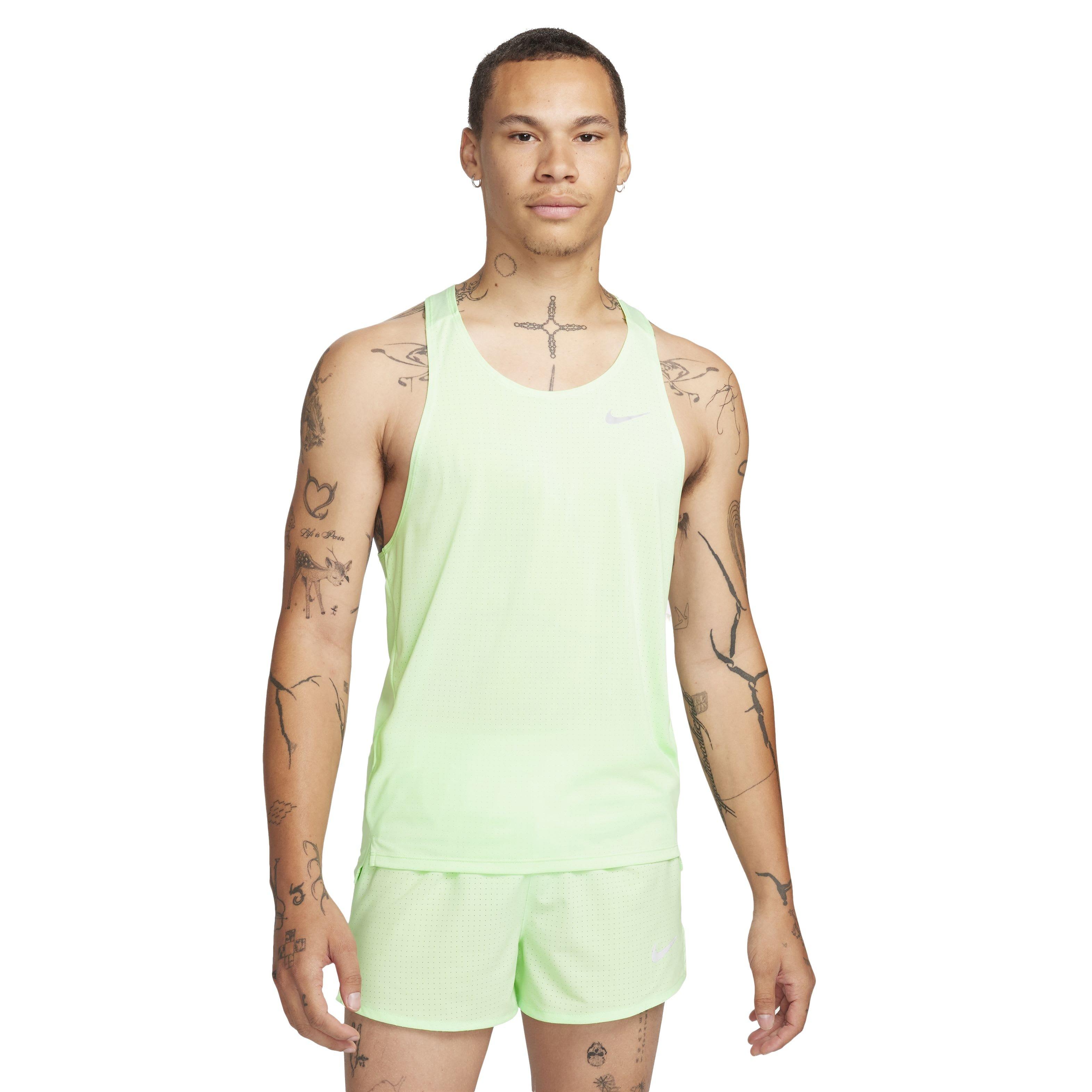Nike Men's Fast Dri-FIT Running Singlet - GREEN Thumbnail View 1