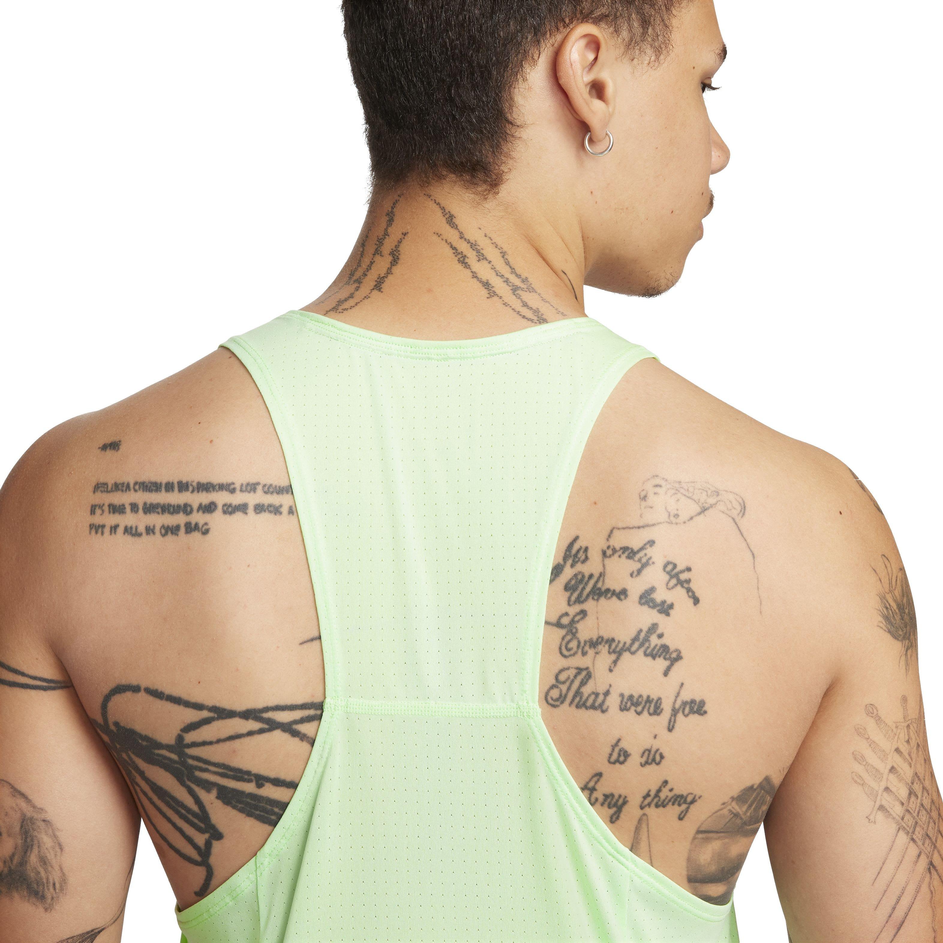 Nike Men's Fast Dri-FIT Running Singlet - GREEN Thumbnail View 6