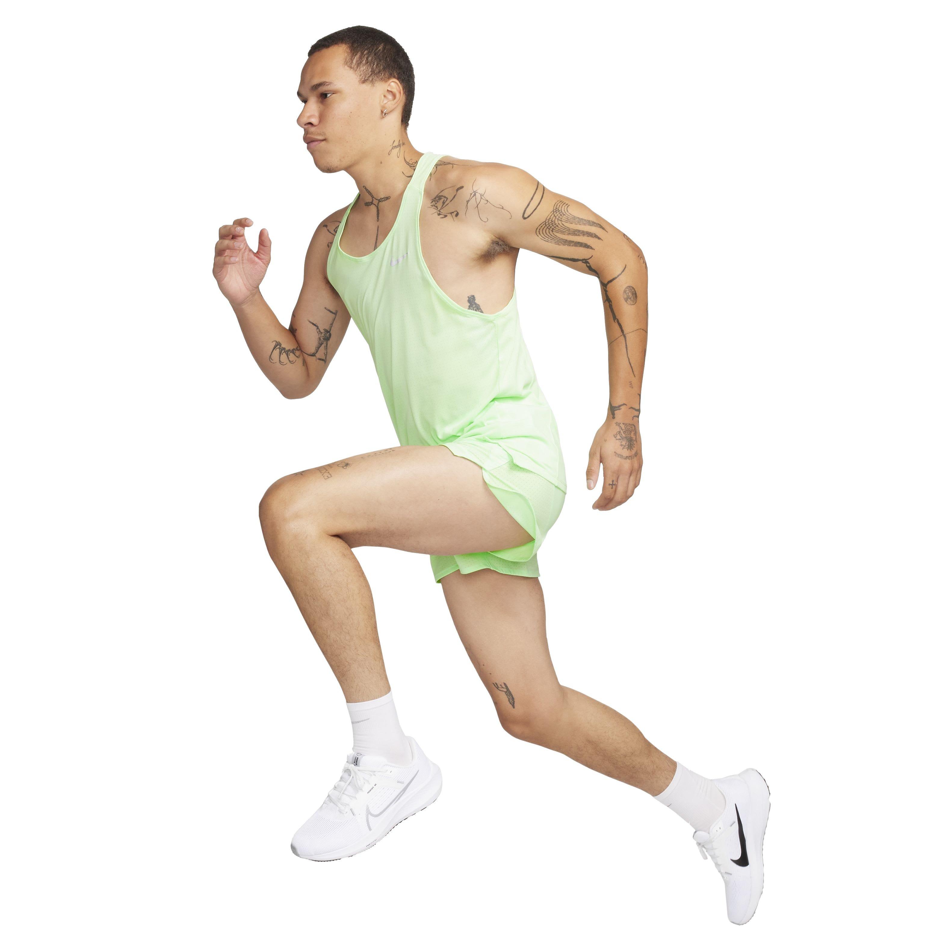 Nike Men's Fast Dri-FIT Running Singlet - GREEN Thumbnail View 7