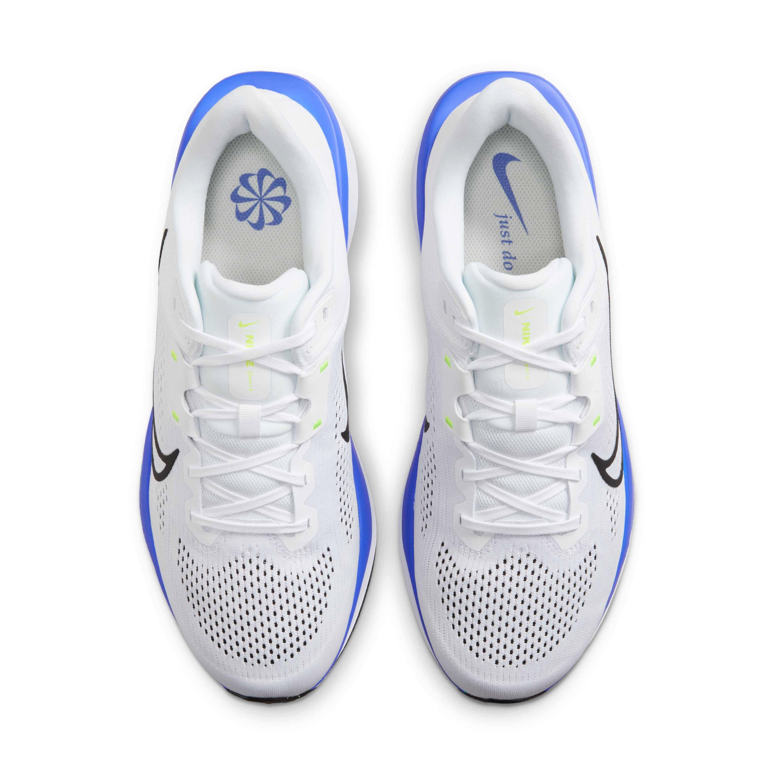 Nike Quest 6 "White/Hyper Royal/Volt/Black" Men's Running Shoe - WHITE/ROYAL/VOLT/BLACK Thumbnail View 4