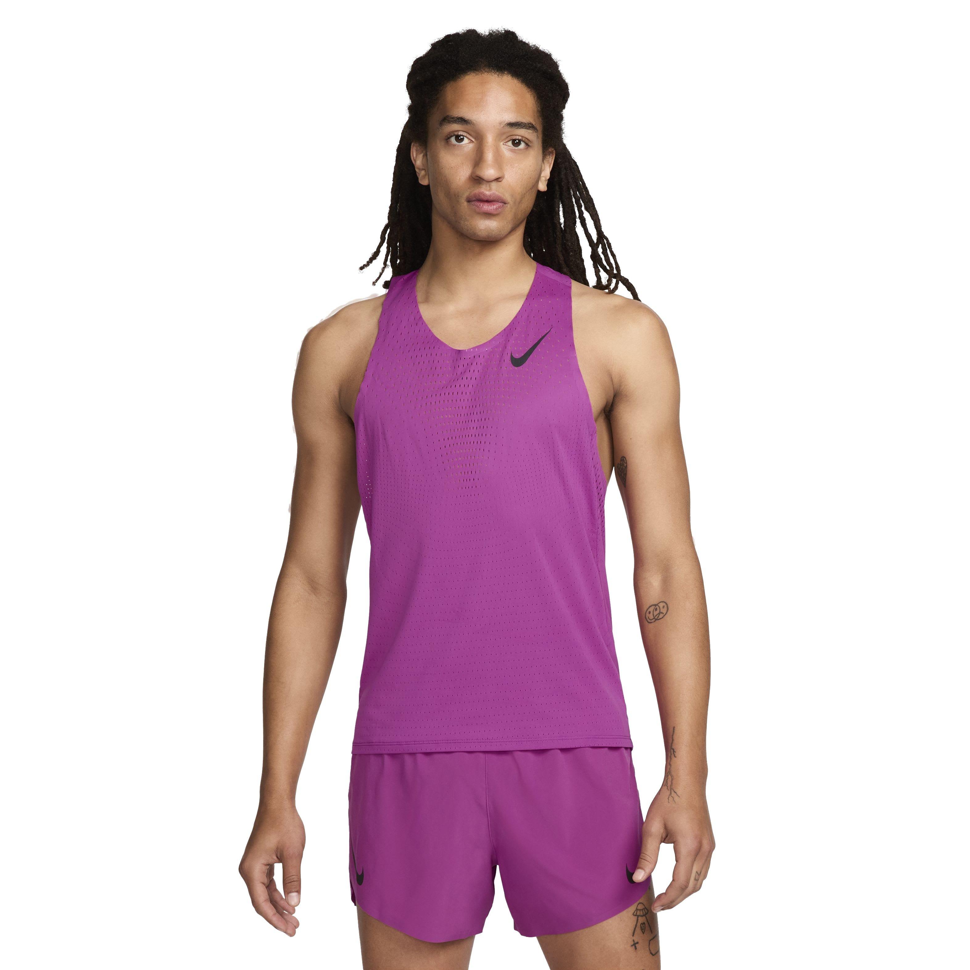 Nike Men's AeroSwift Dri-FIT ADV Running Singlet - Purple - PURPLE Thumbnail View 1