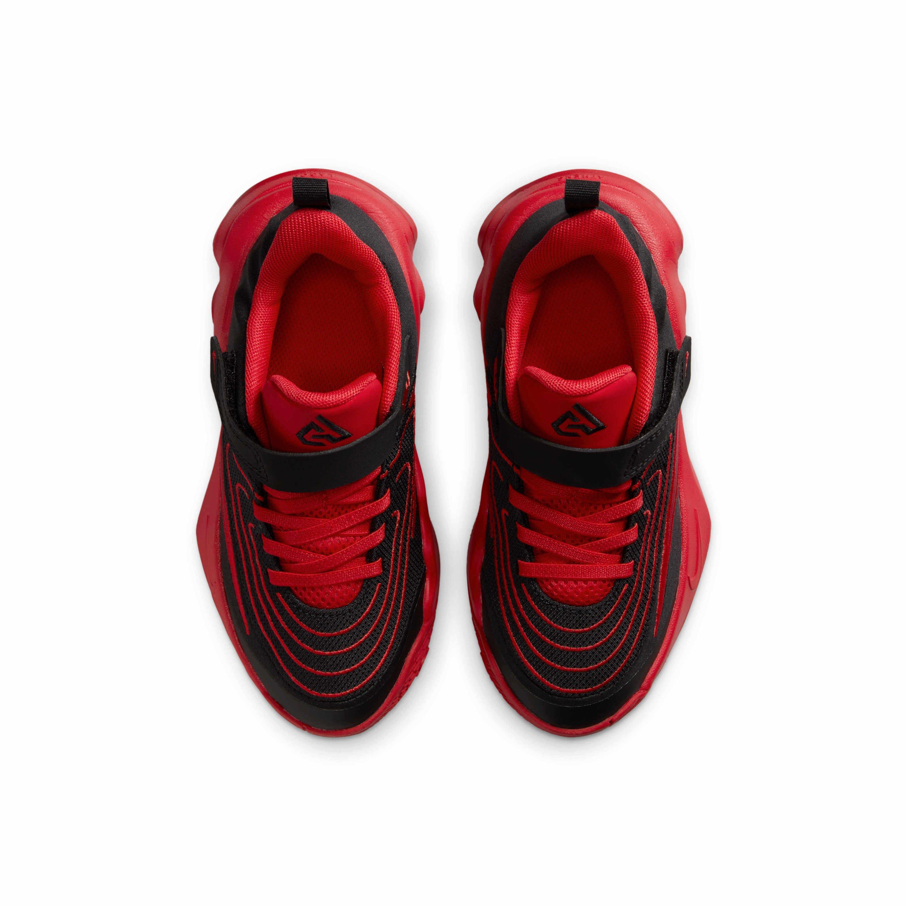 Nike Giannis Immortality 4 Preschool Boys' "Black/University Red/Team Red" Basketball Shoe