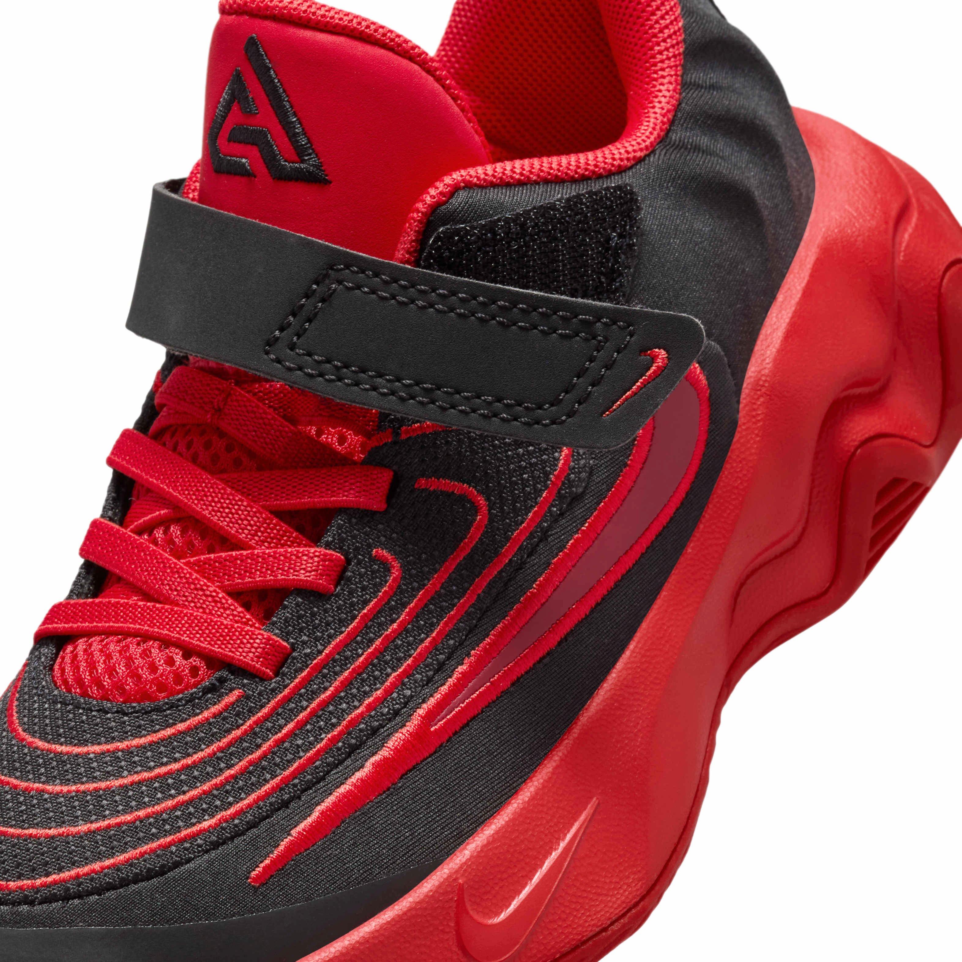 Nike Giannis Immortality 4 Preschool Boys' "Black/University Red/Team Red" Basketball Shoe