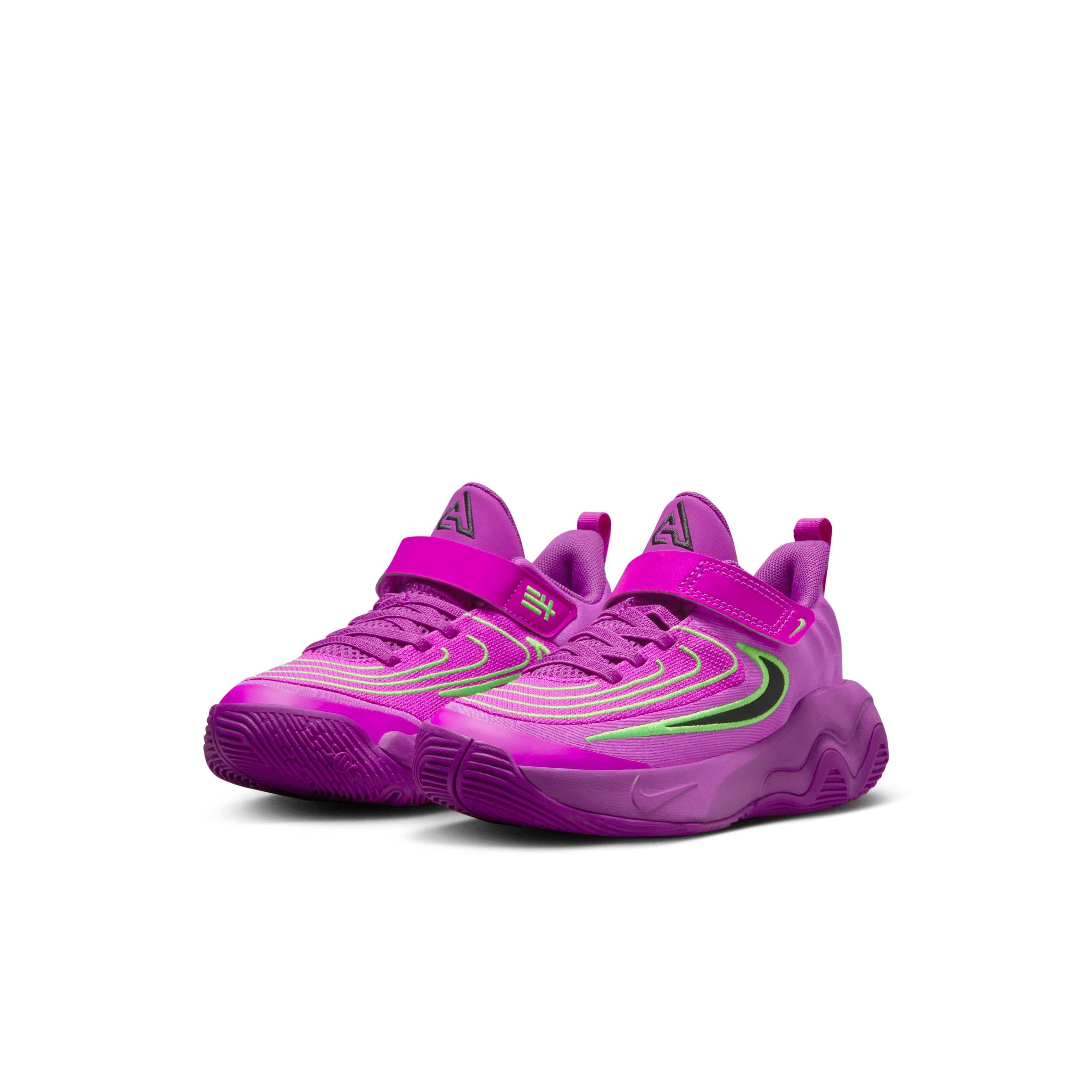 Nike Giannis Immortality 4 Preschool Boys' "Berry/Green Strike/Hyper Violet/Black" Basketball Shoe