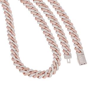 King Ice 12mm Rose Gold Iced Diamond-Cut Miami Cuban Link Chain - ROSE GOLD