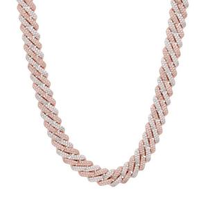 King Ice 12mm Rose Gold Iced Diamond-Cut Miami Cuban Link Chain - ROSE GOLD