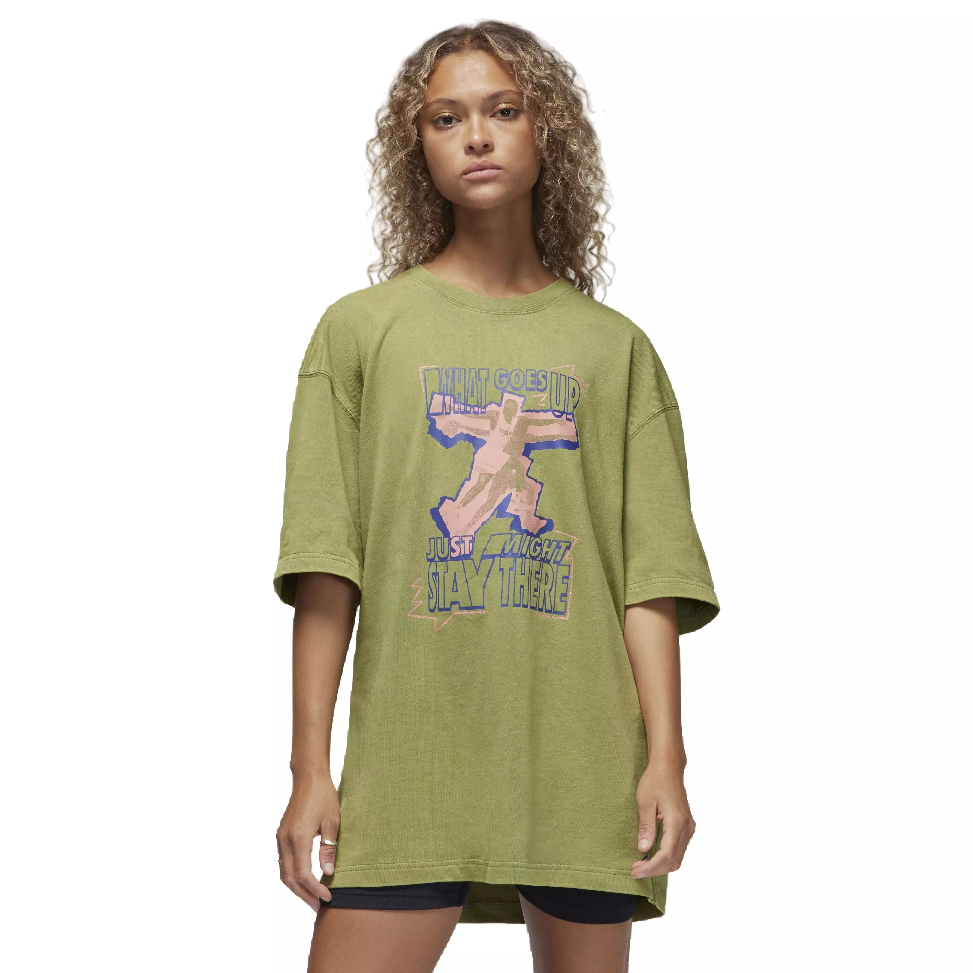 Jordan Women's Oversized Short-Sleeve Heritage T-Shirt -Olive - OLIVE
