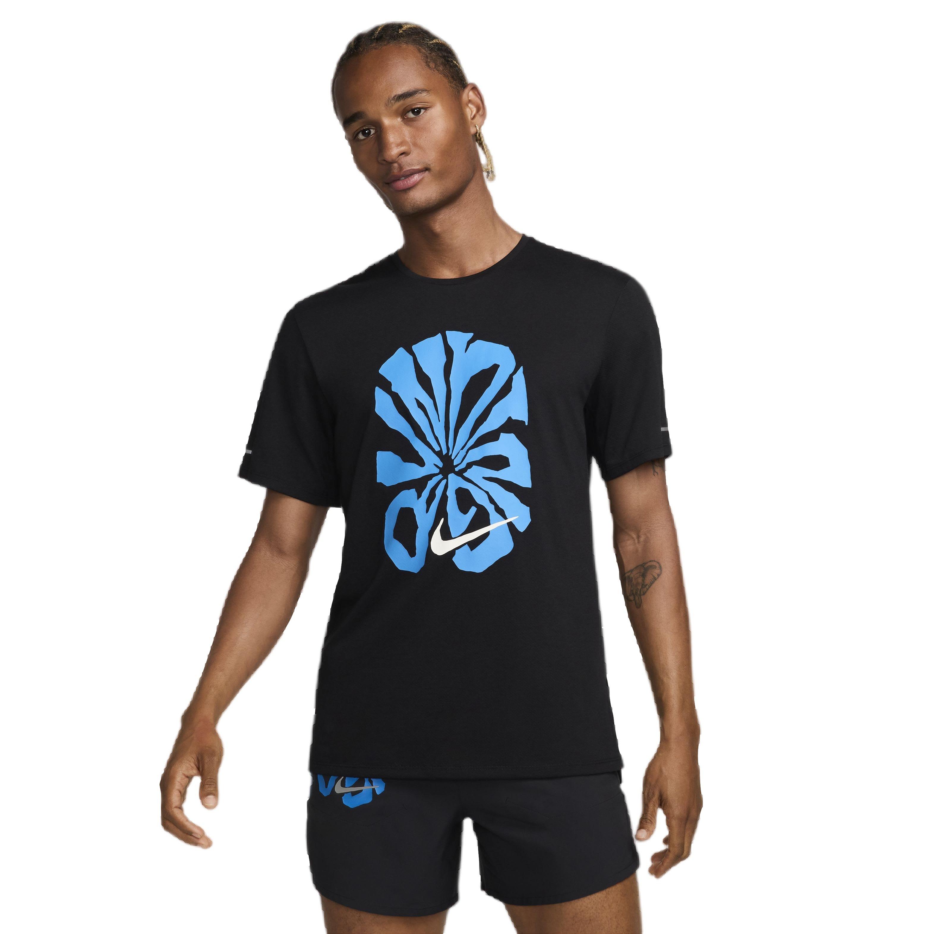 Nike Men's Rise 365 Run Energy Dri-FIT Short-Sleeve Running Top - BLACK Thumbnail View 1