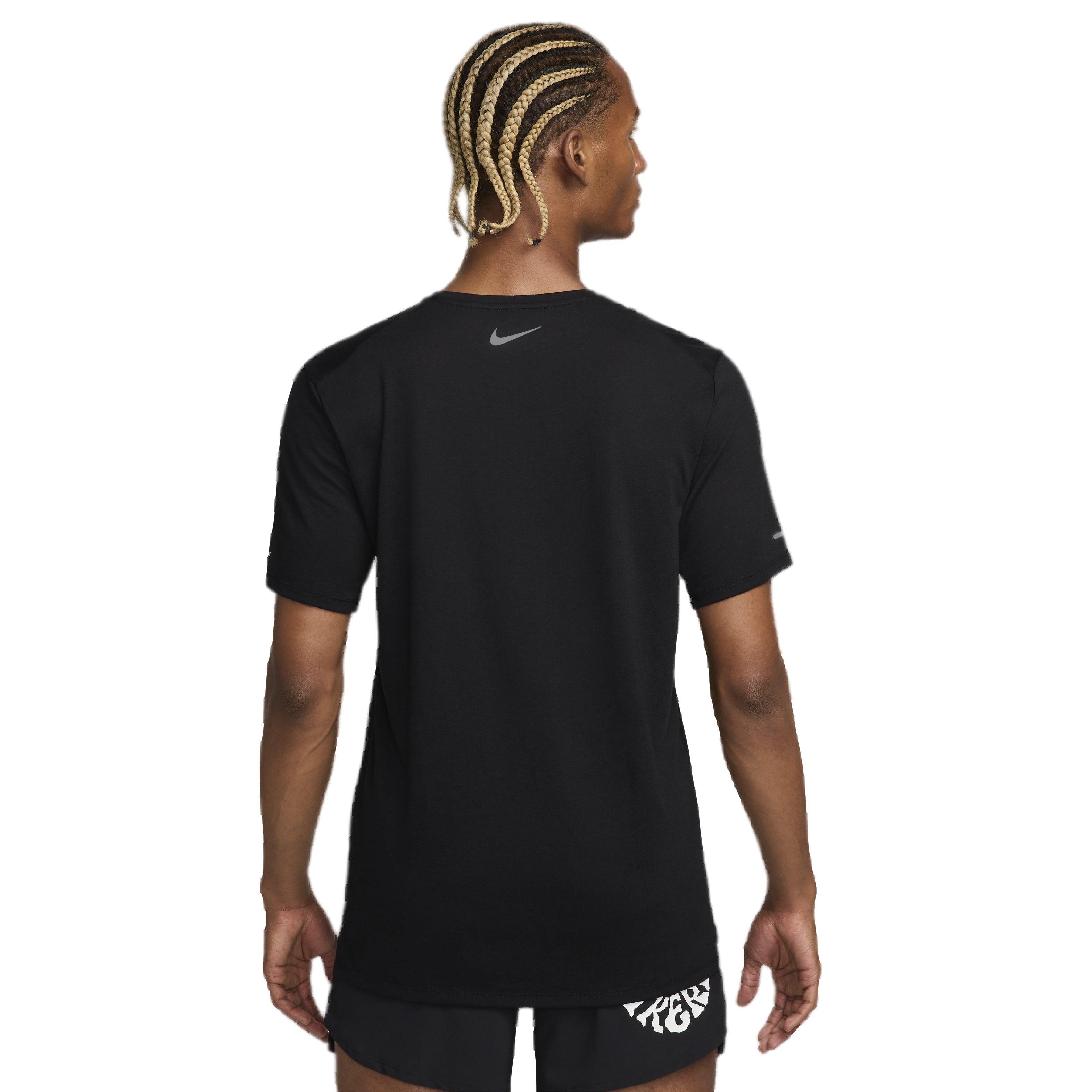 Nike Men's Rise 365 Run Energy Dri-FIT Short-Sleeve Running Top - BLACK Thumbnail View 2