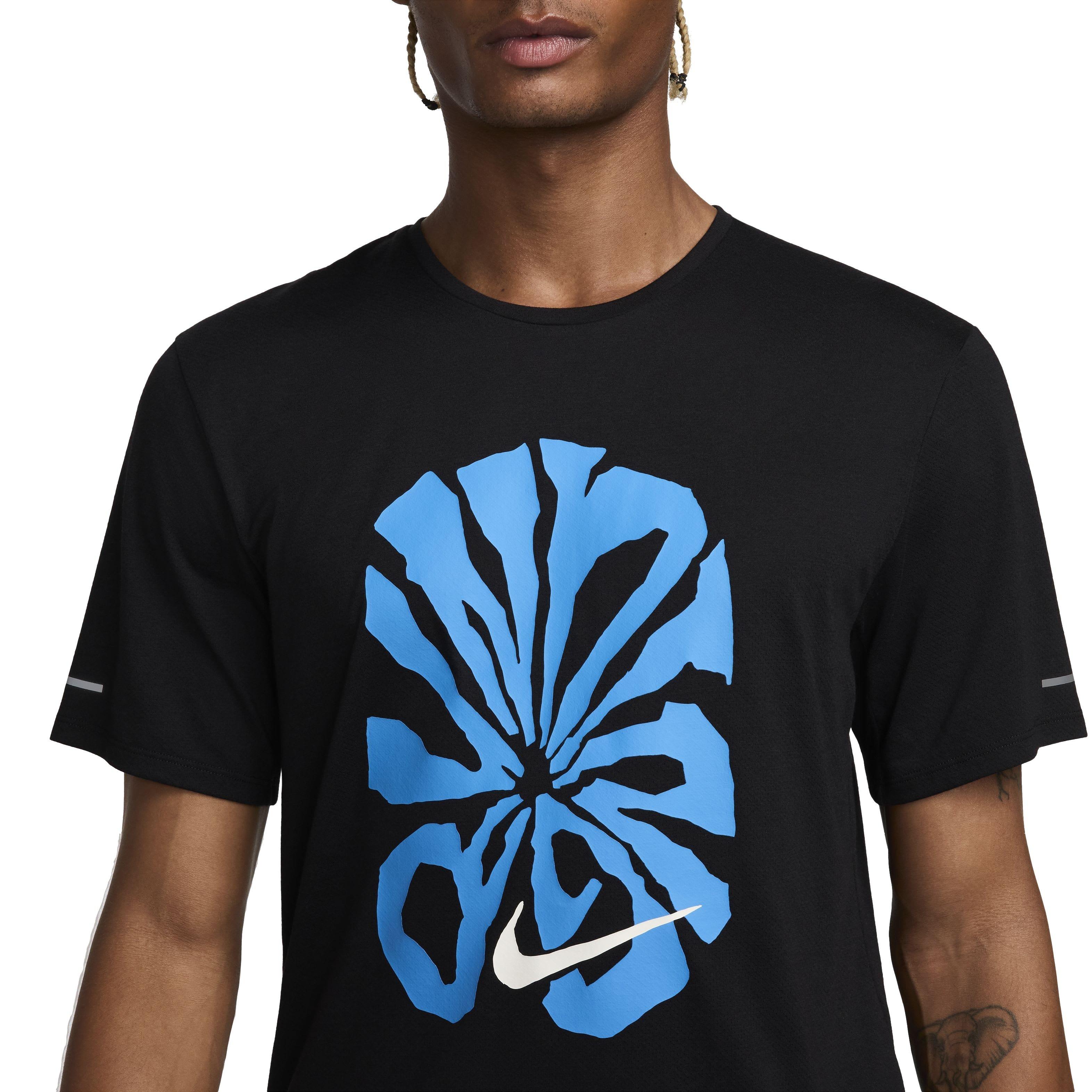 Nike Men's Rise 365 Run Energy Dri-FIT Short-Sleeve Running Top - BLACK Thumbnail View 4