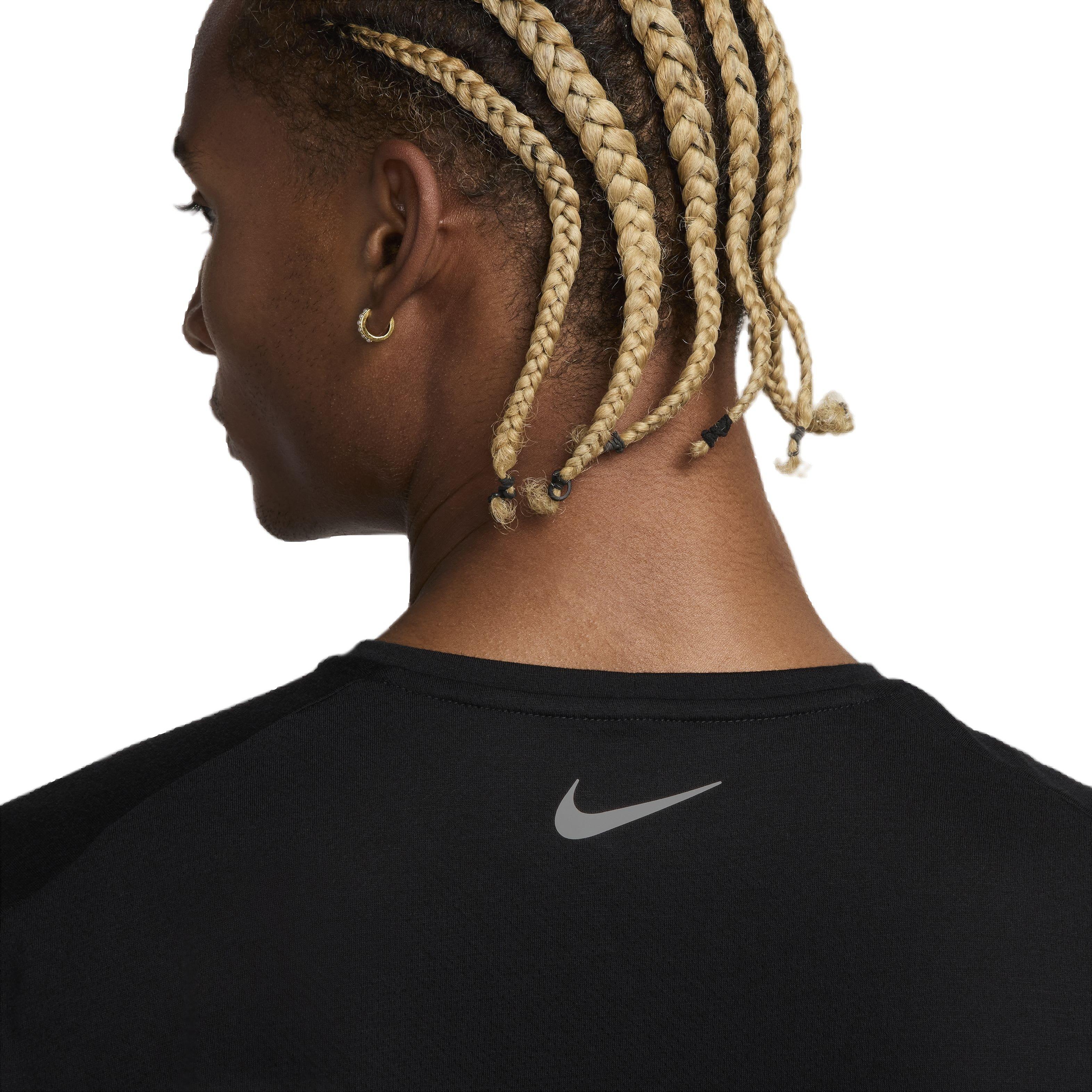 Nike Men's Rise 365 Run Energy Dri-FIT Short-Sleeve Running Top - BLACK Thumbnail View 6