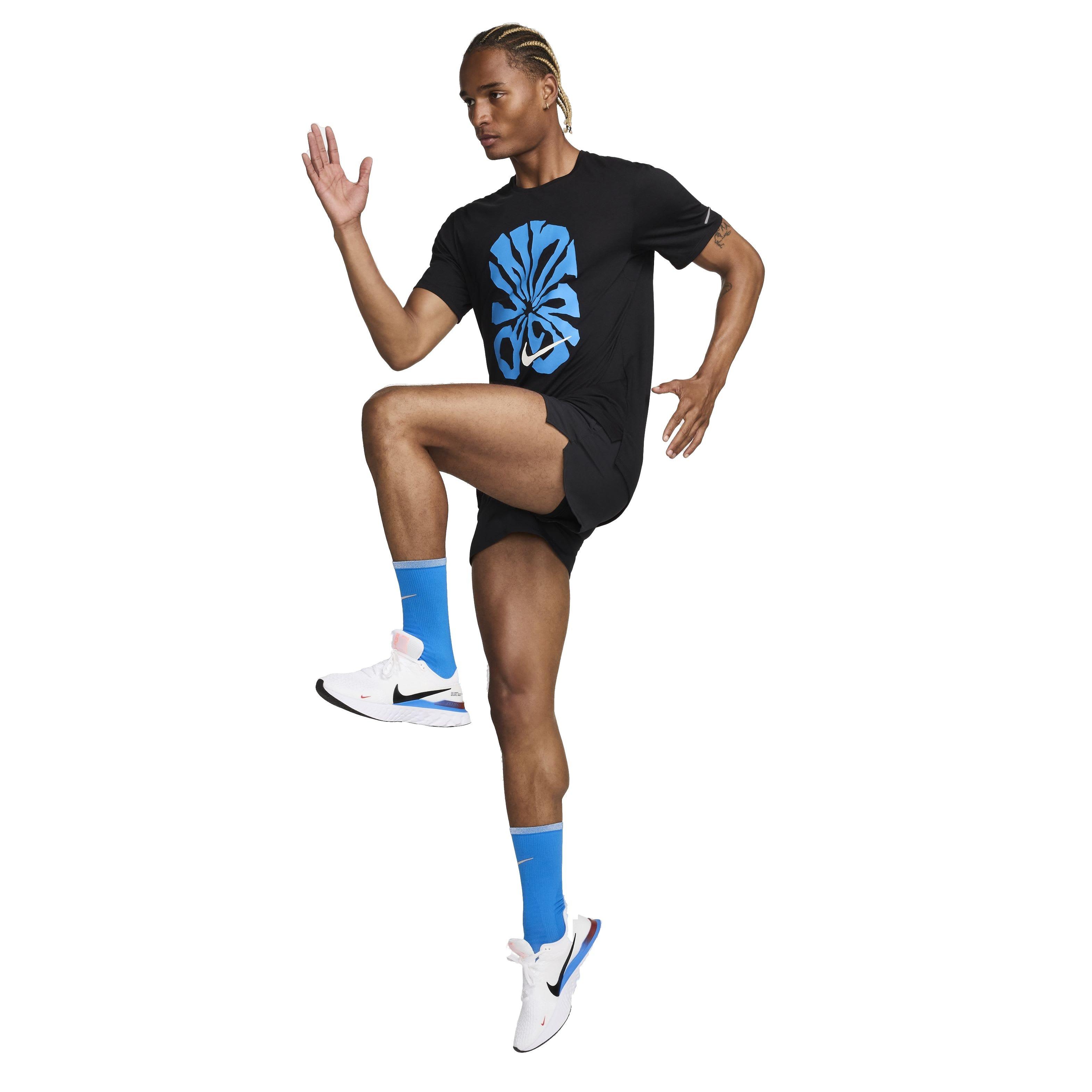 Nike Men's Rise 365 Run Energy Dri-FIT Short-Sleeve Running Top - BLACK Thumbnail View 7