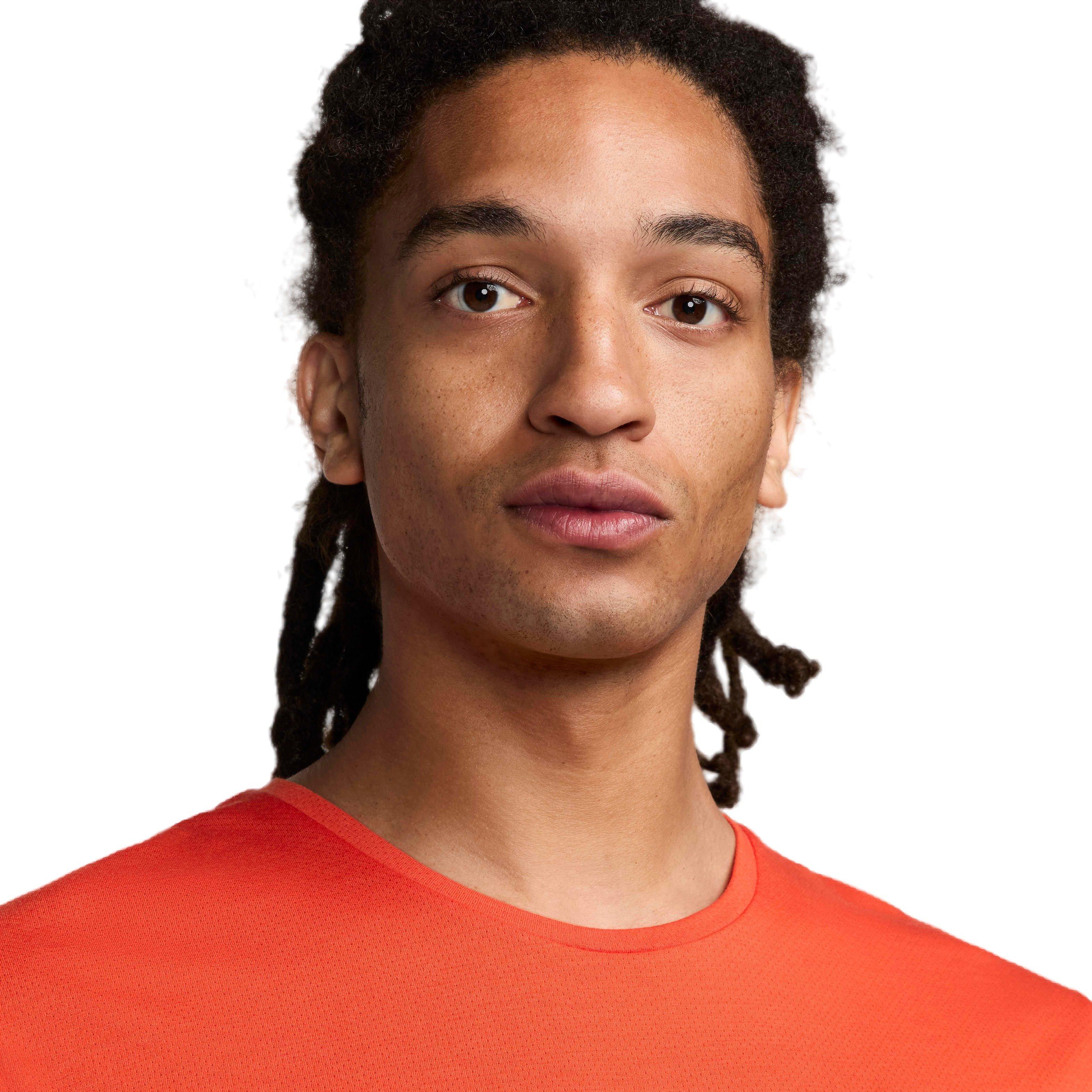 Nike Men's Rise 365 Run Energy Dri-FIT Short-Sleeve Running Top - ORANGE Thumbnail View 3