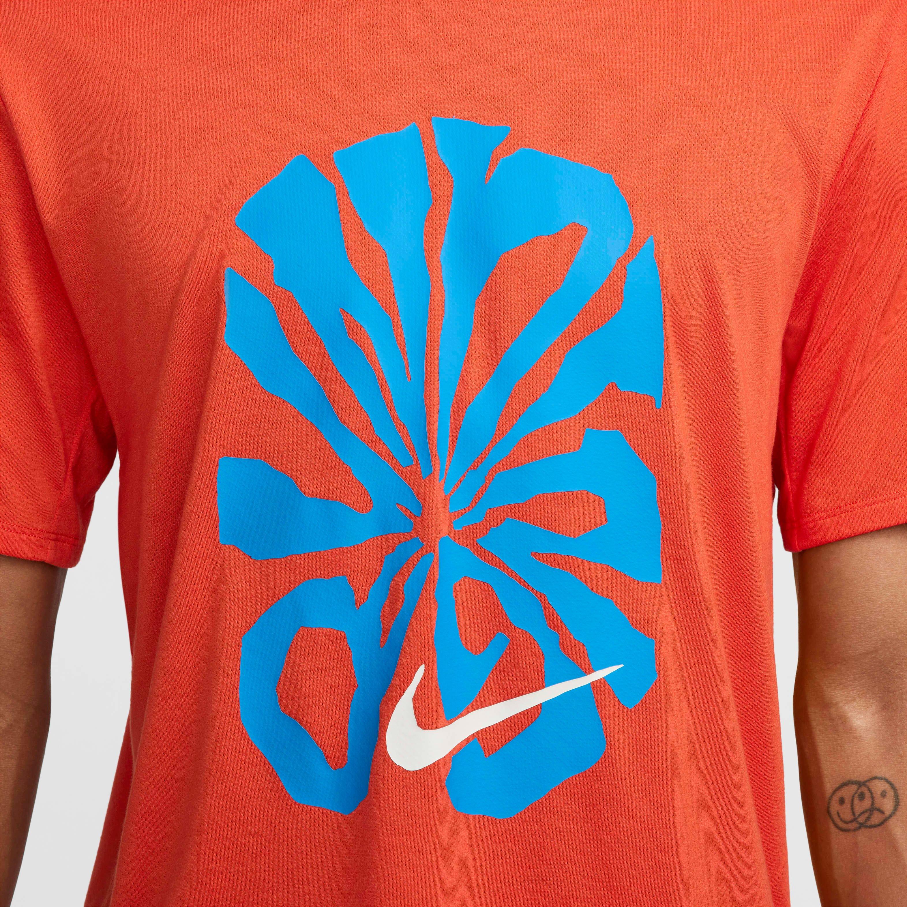 Nike Men's Rise 365 Run Energy Dri-FIT Short-Sleeve Running Top - ORANGE Thumbnail View 5