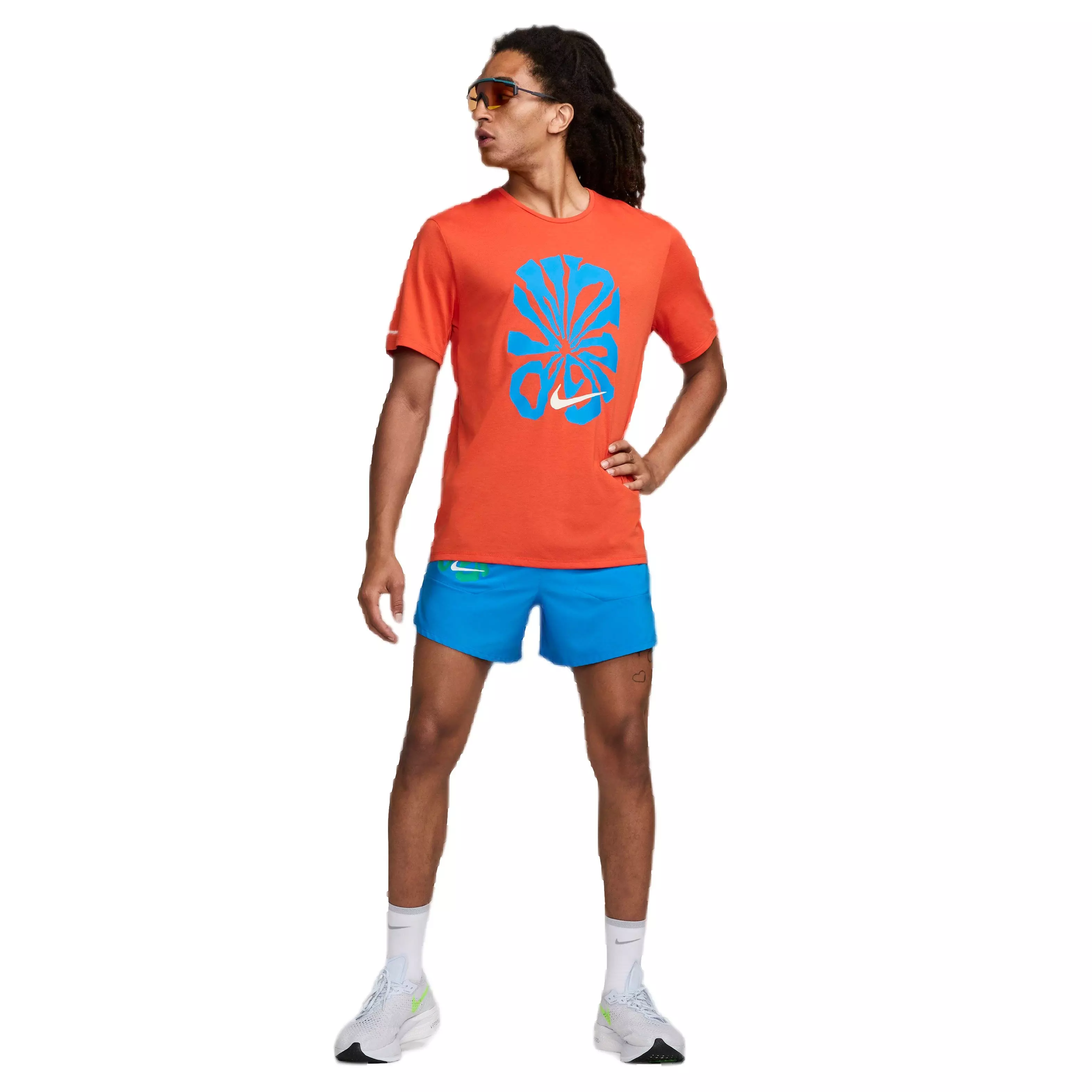 Nike Men's Rise 365 Run Energy Dri-FIT Short-Sleeve Running Top - ORANGE