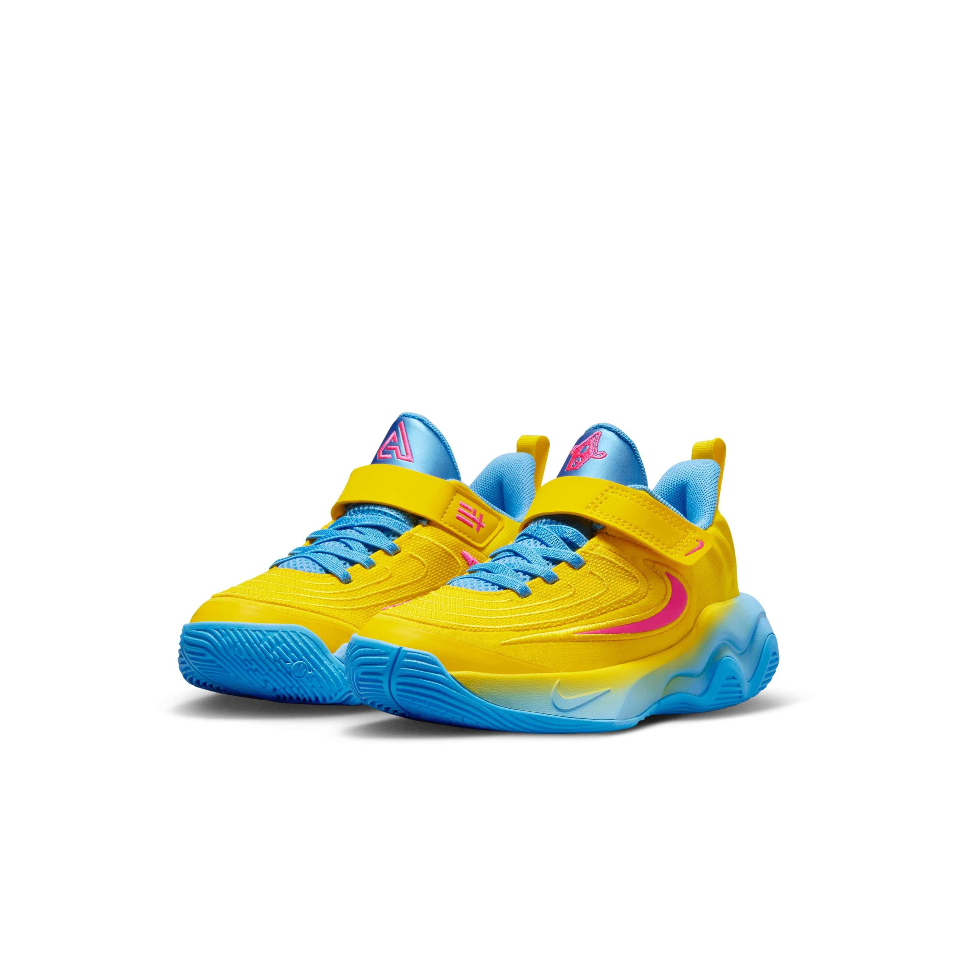 Nike Giannis Immortality 4 Preschool Boys' "Lightning/University Blue/Hyper Pink" Basketball Shoe