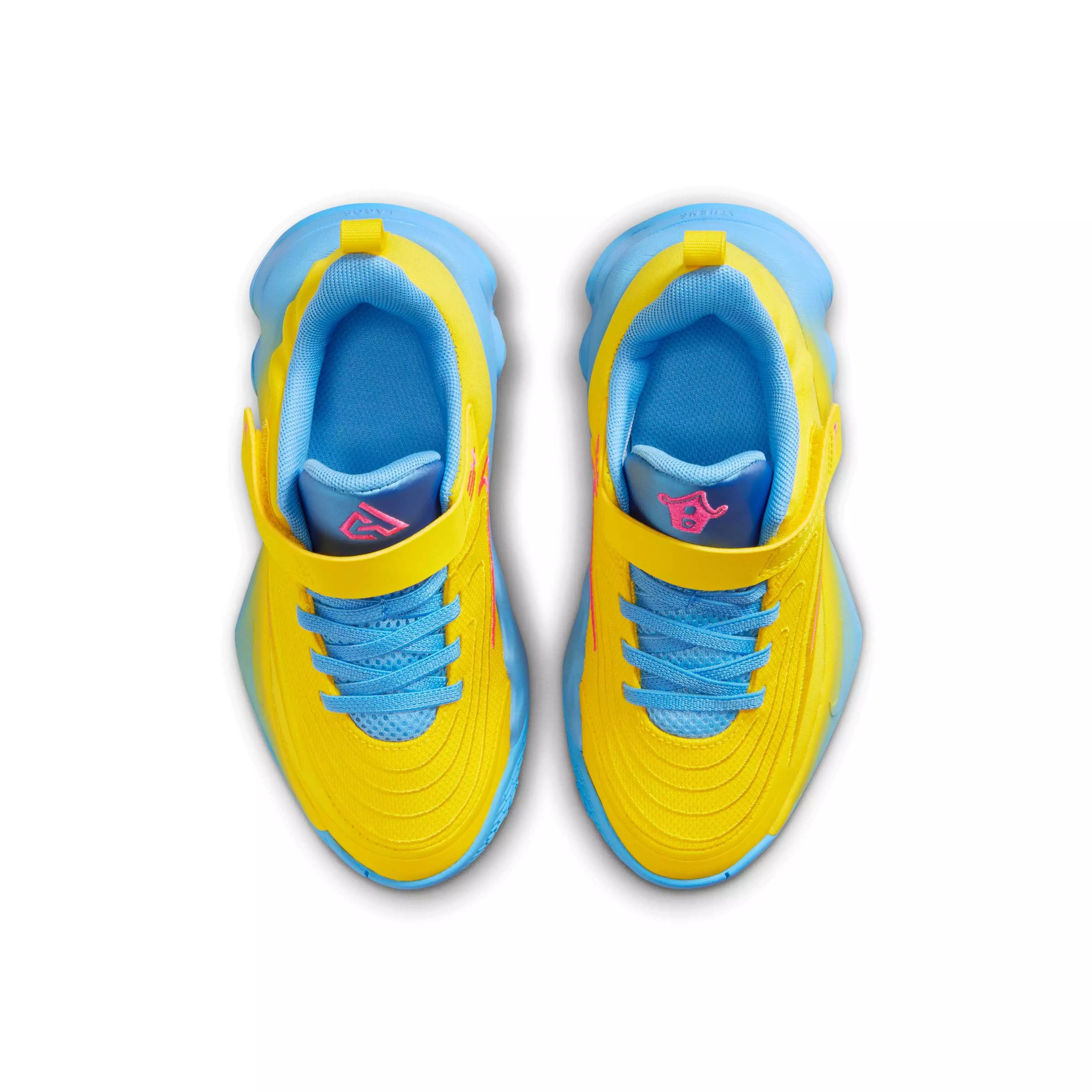 Nike Giannis Immortality 4 "Lightning/University Blue/Hyper Pink" Preschool Boys' Basketball Shoe - LIGHTNING/BLUE/PINK