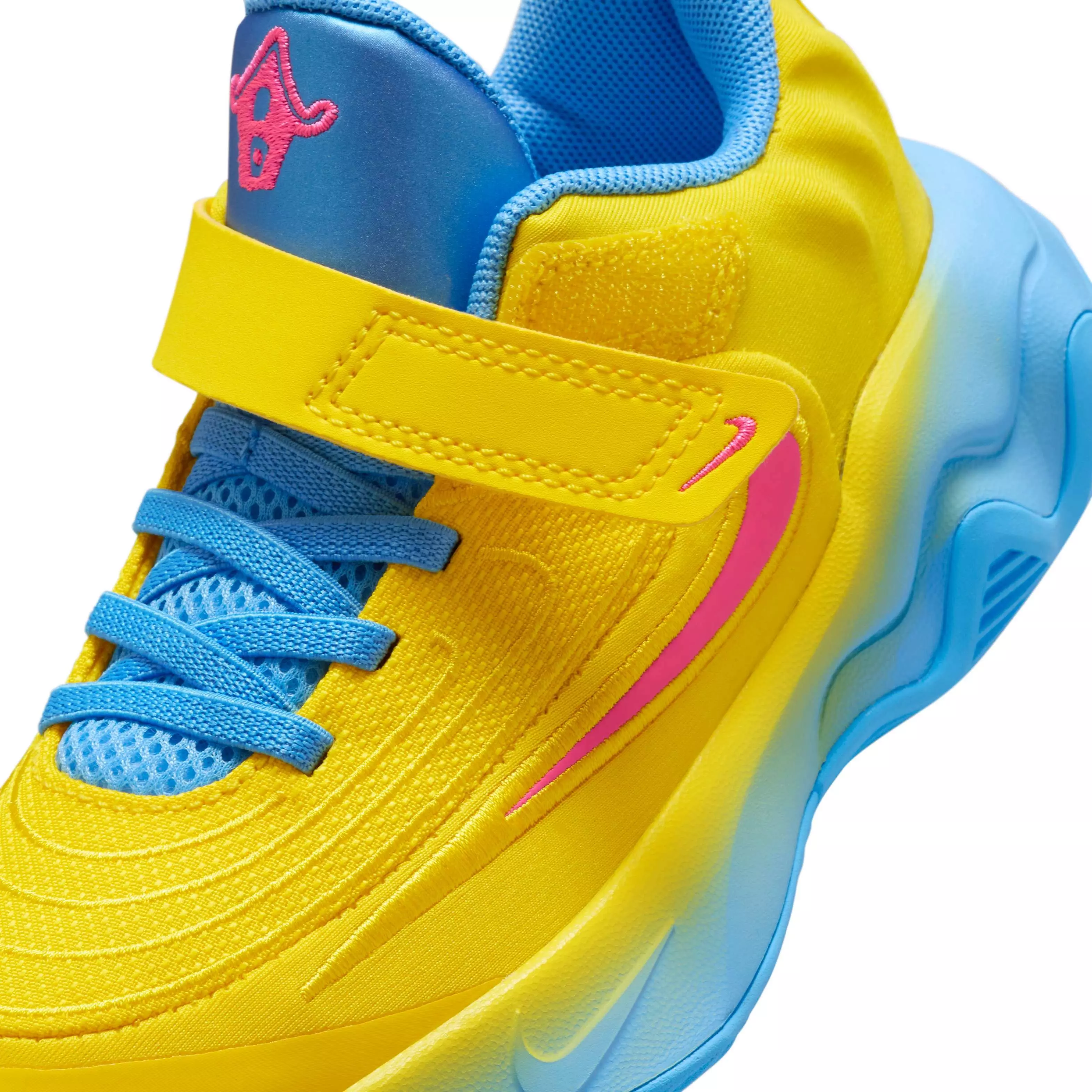 Nike Giannis Immortality 4 "Lightning/University Blue/Hyper Pink" Preschool Boys' Basketball Shoe - LIGHTNING/BLUE/PINK