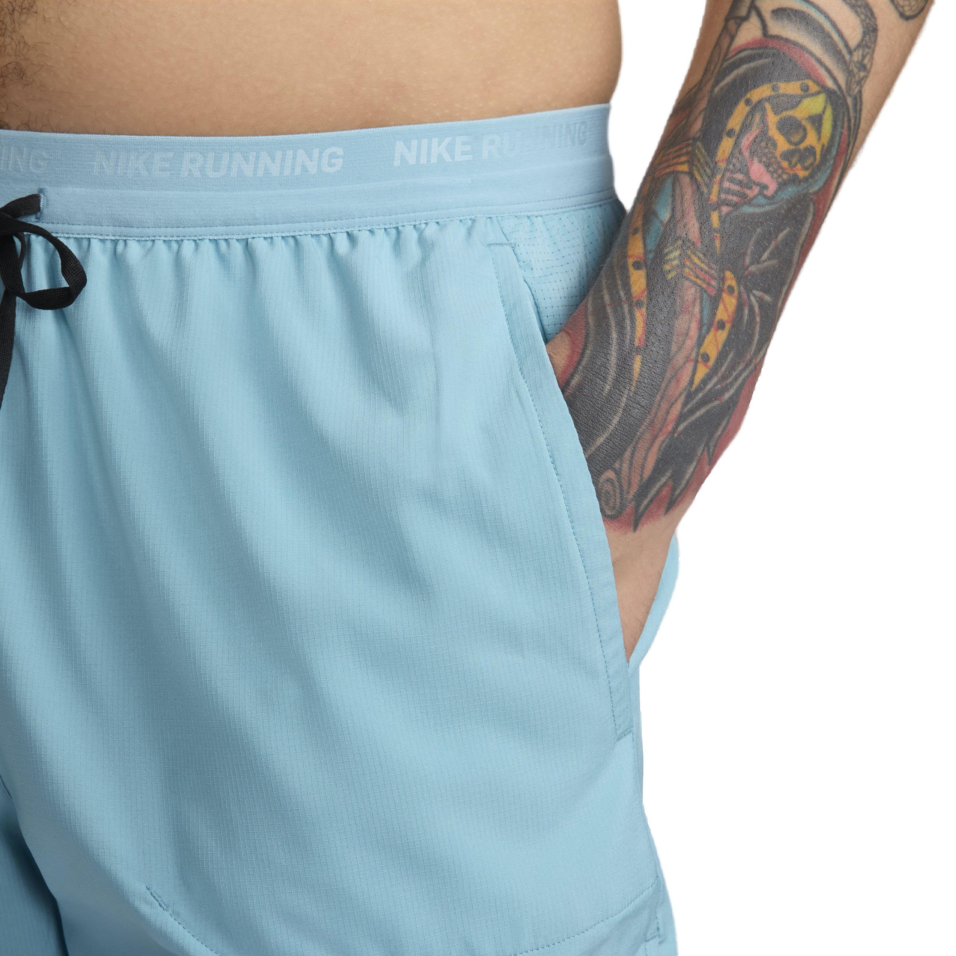 Nike Men's Dri-FIT Stride 5" Brief-Lined Running Shorts - BLUE Thumbnail View 3