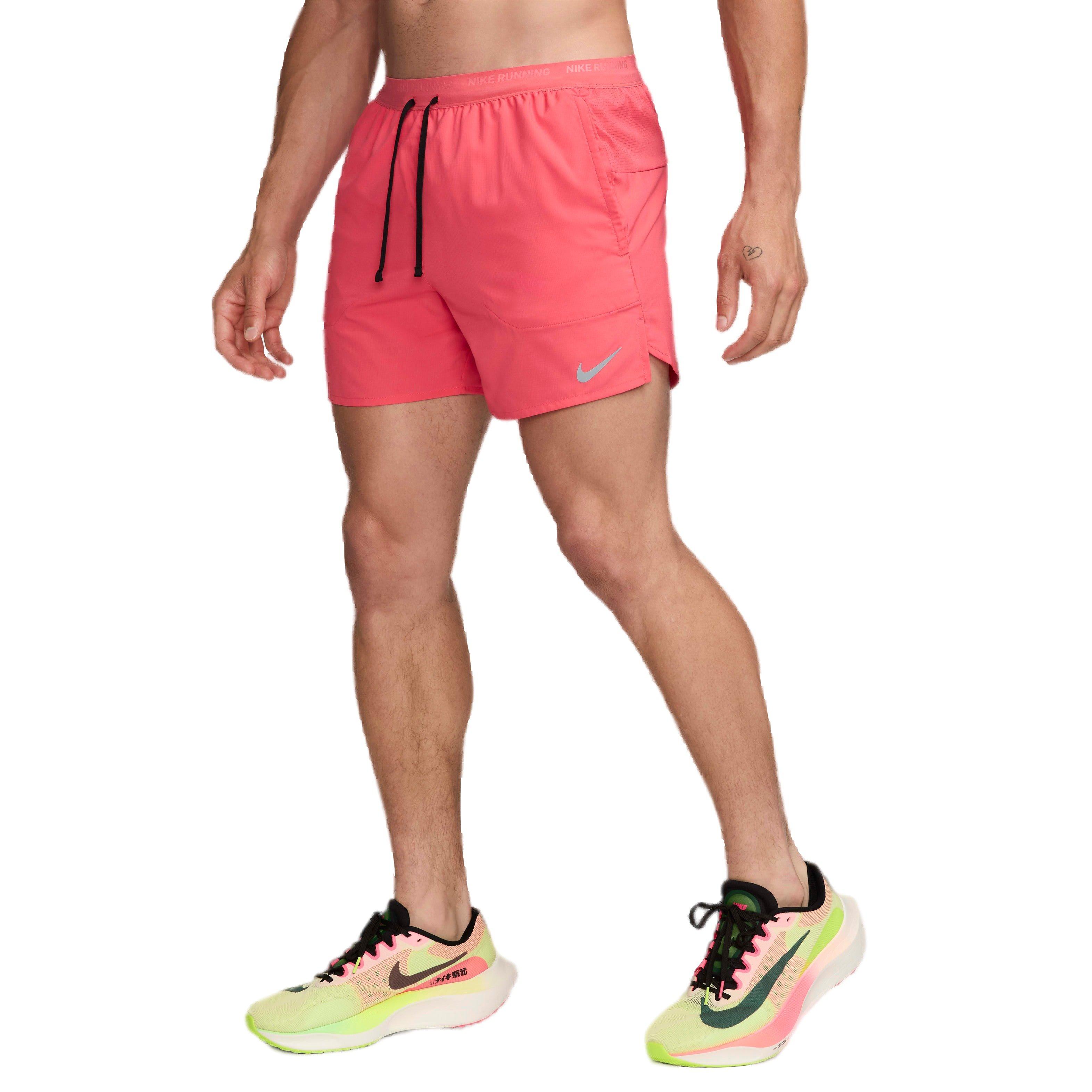 Nike Men's Dri-FIT Stride 5" Brief-Lined Running Shorts - PINK Thumbnail View 3