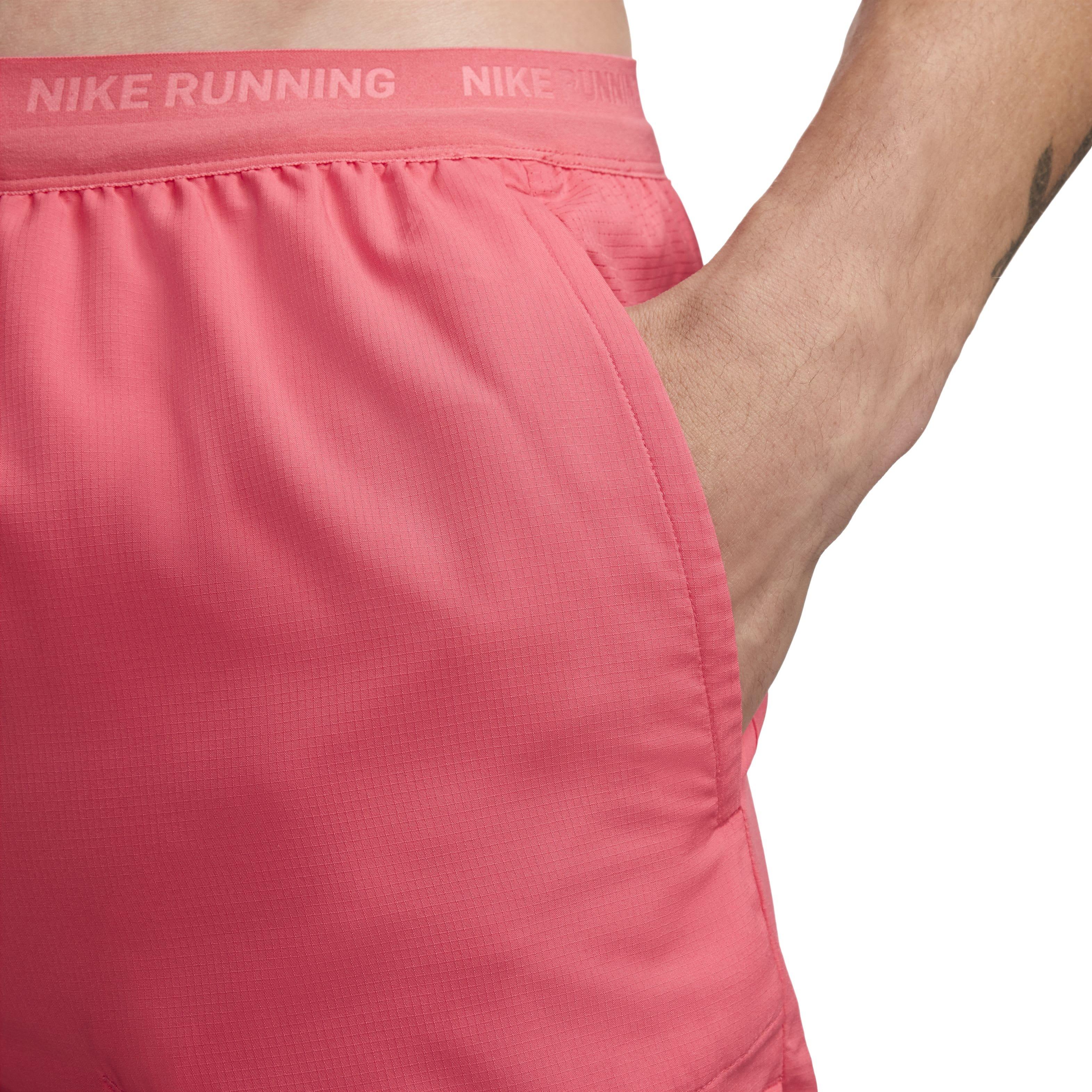 Nike Men's Dri-FIT Stride 5" Brief-Lined Running Shorts - PINK Thumbnail View 5