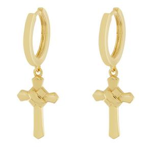 King Ice Wrapped Cross Earrings - GOLD