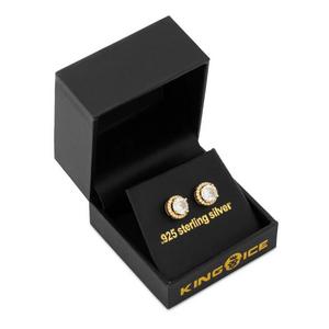 King Ice Halo Brilliant-Cut Stud Earrings - GOLD