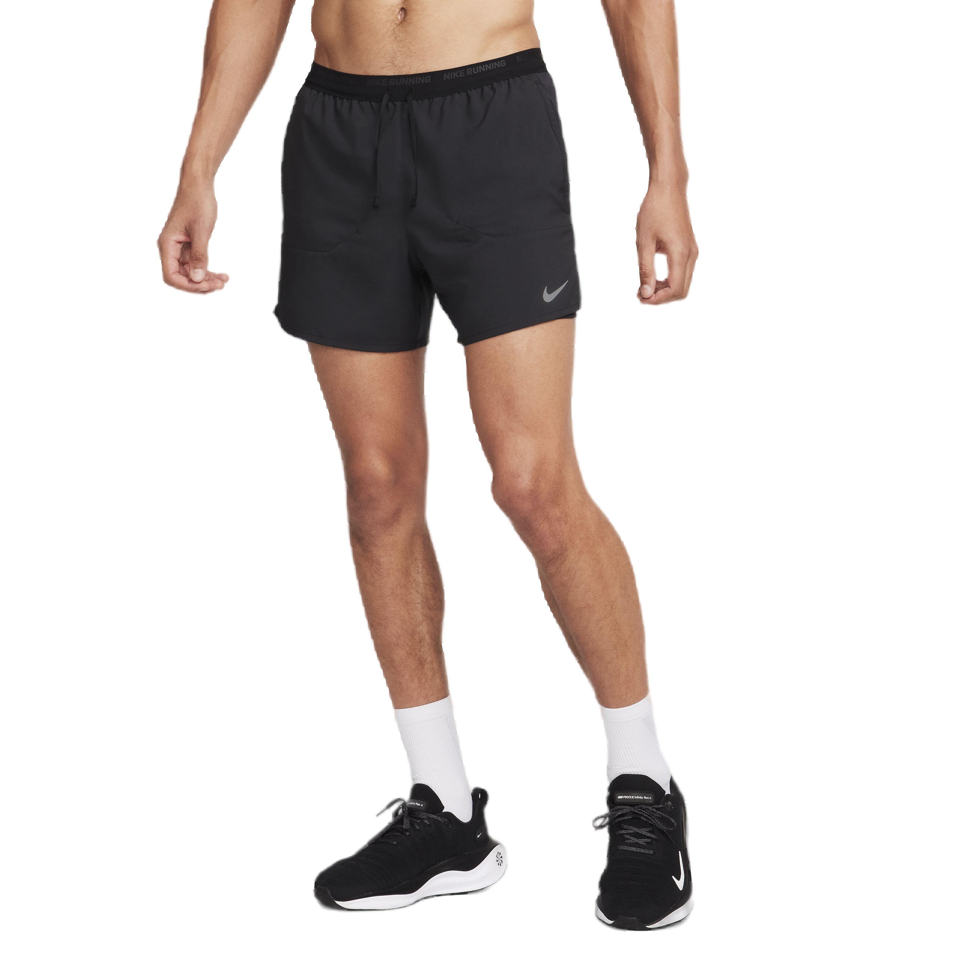 Nike Men's Dri-FIT Stride 2-in-1 5" Running Shorts - BLACK Thumbnail View 3