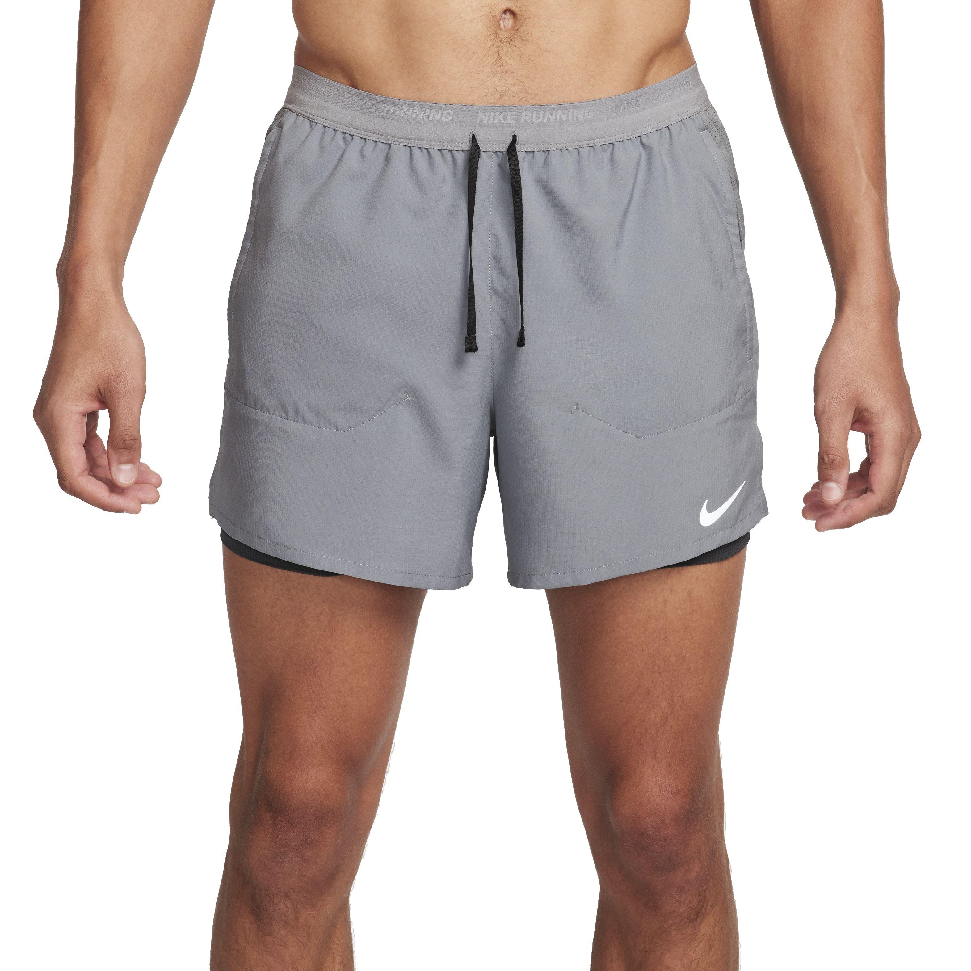 Nike Men's Dri-FIT Stride 2-in-1 5" Running Shorts - GREY Thumbnail View 1