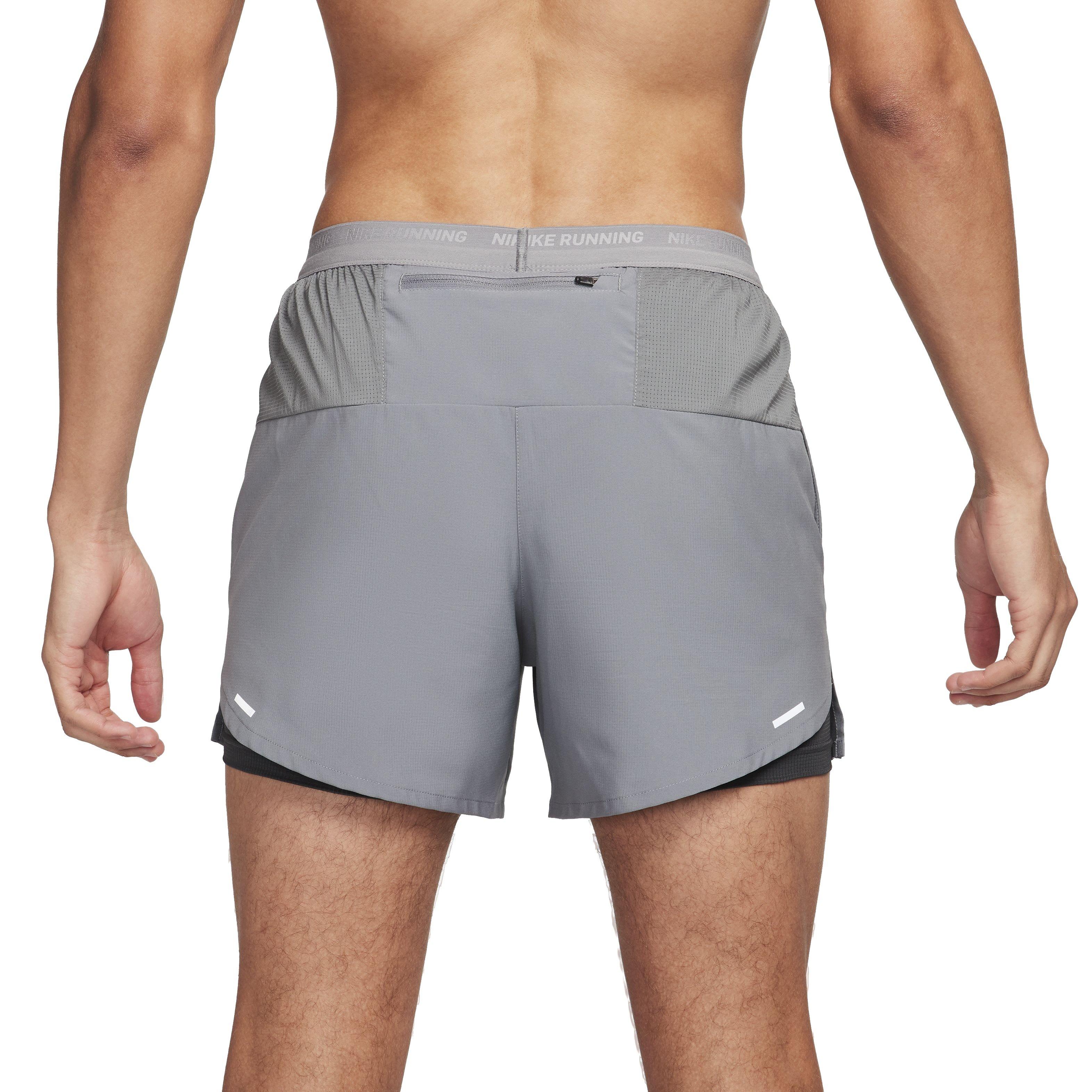 Nike Men's Dri-FIT Stride 2-in-1 5" Running Shorts - GREY Thumbnail View 2