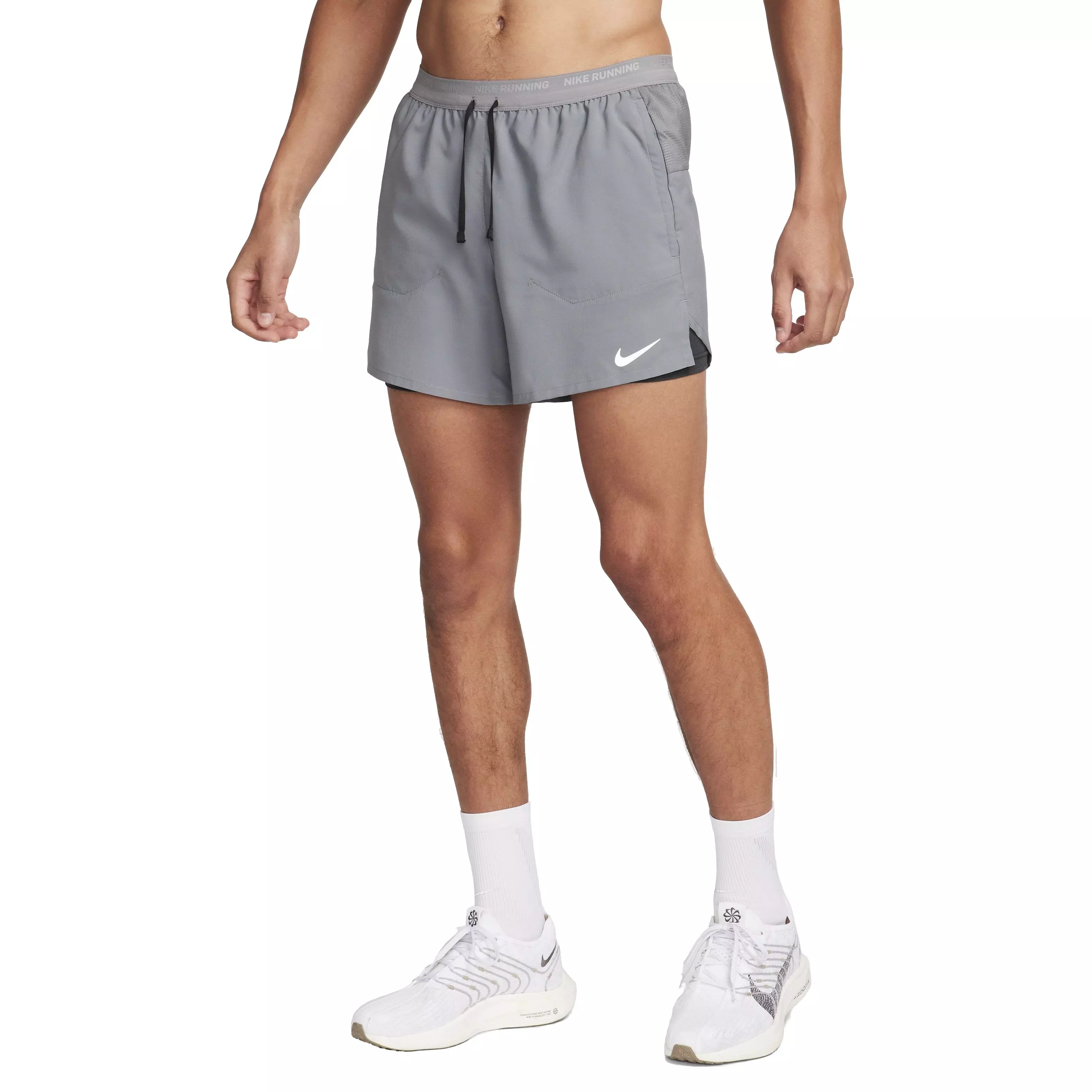 Nike Men's Dri-FIT Stride 2-in-1 5" Running Shorts - GREY