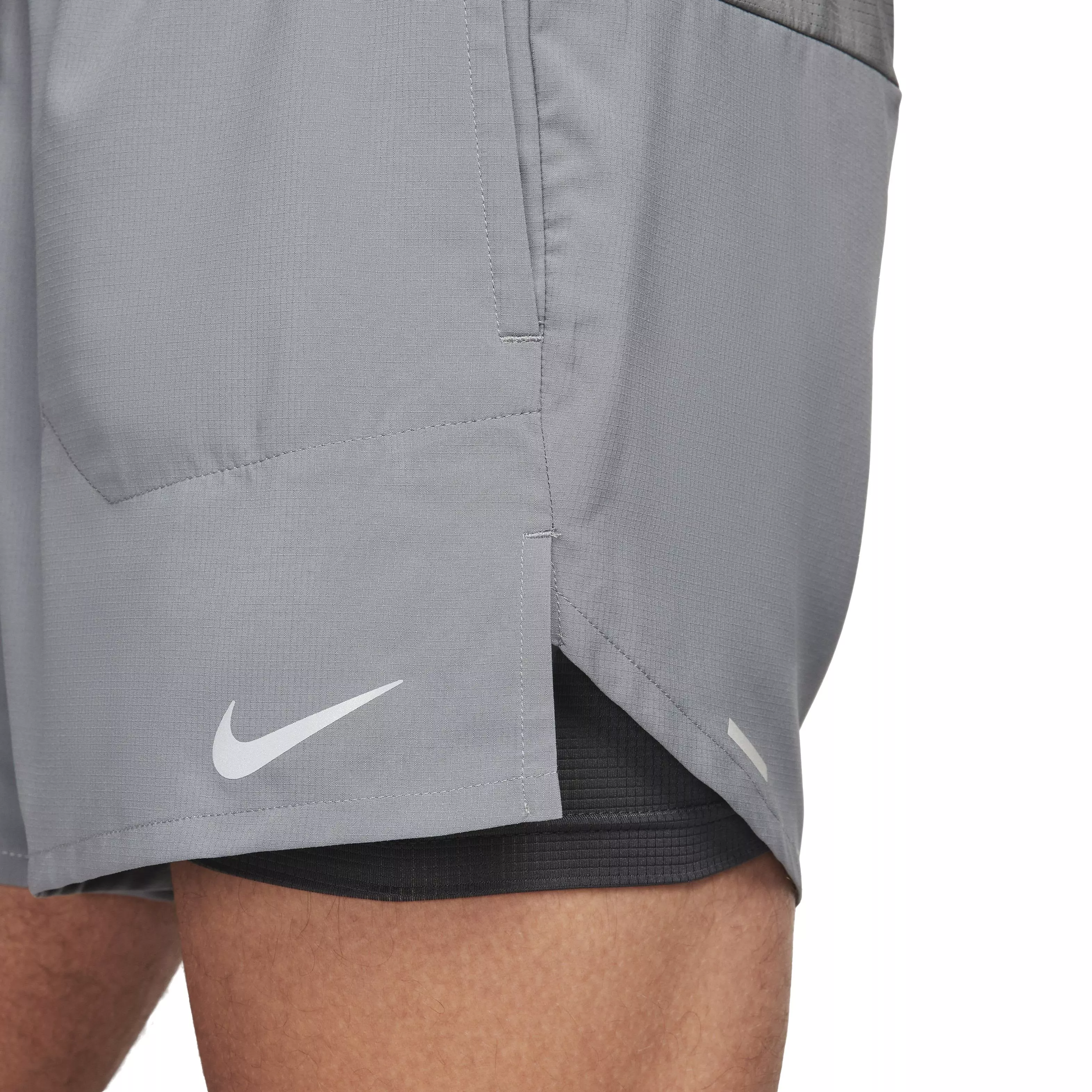 Nike Men's Dri-FIT Stride 2-in-1 5" Running Shorts - GREY