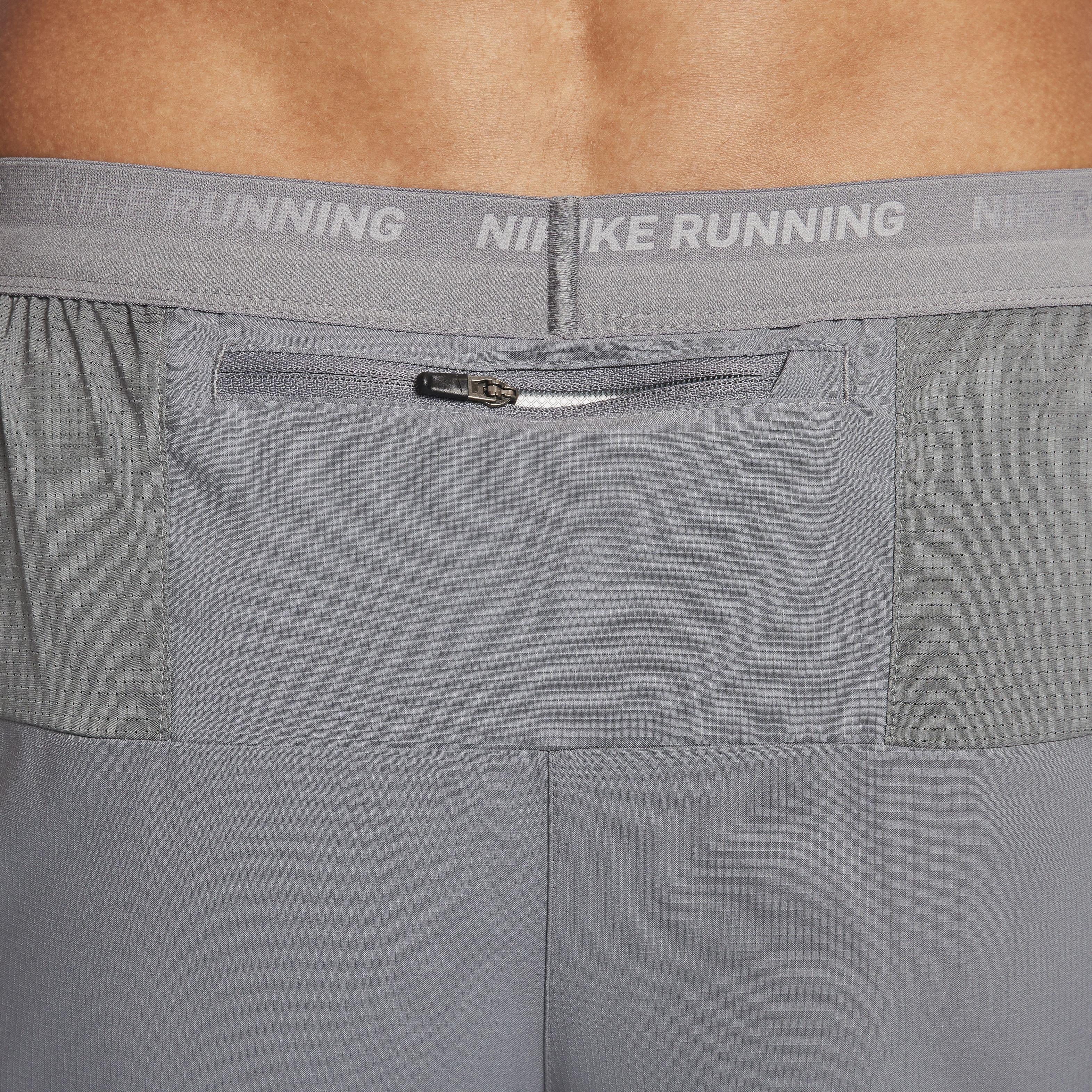 Nike Men's Dri-FIT Stride 2-in-1 5" Running Shorts - GREY Thumbnail View 6