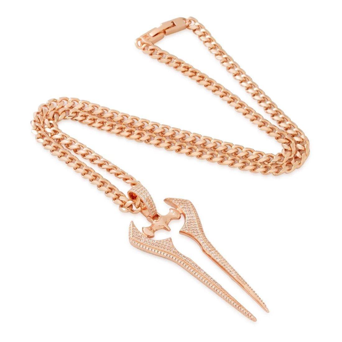 King Ice x Halo-Iced Energy Sword Necklace - ROSE GOLD